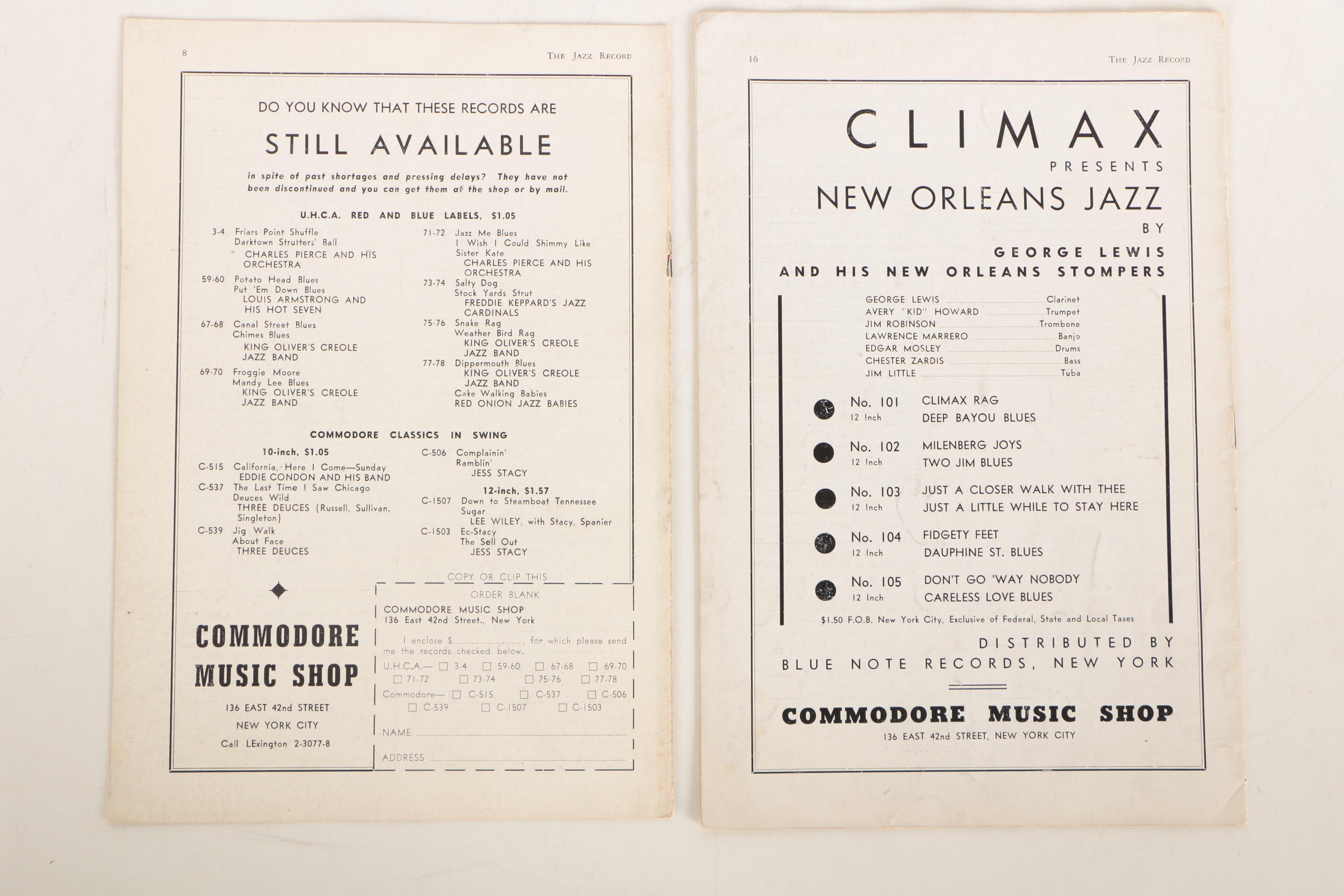 Ex-Libris Jack Bradley 1943 "Jazz Record" Magazines