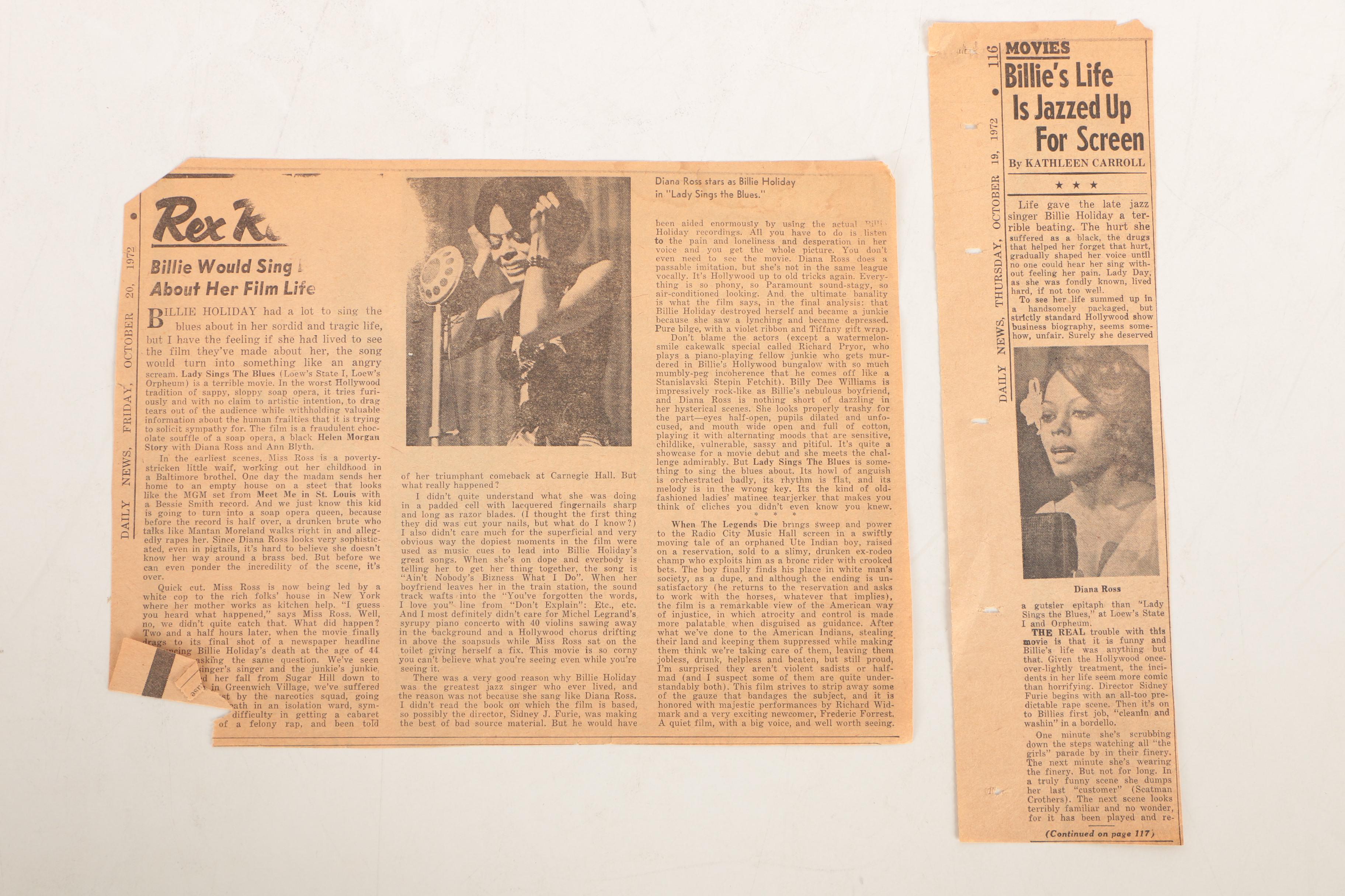 Diana Ross in "Lady Sings the Blues" Ephemera