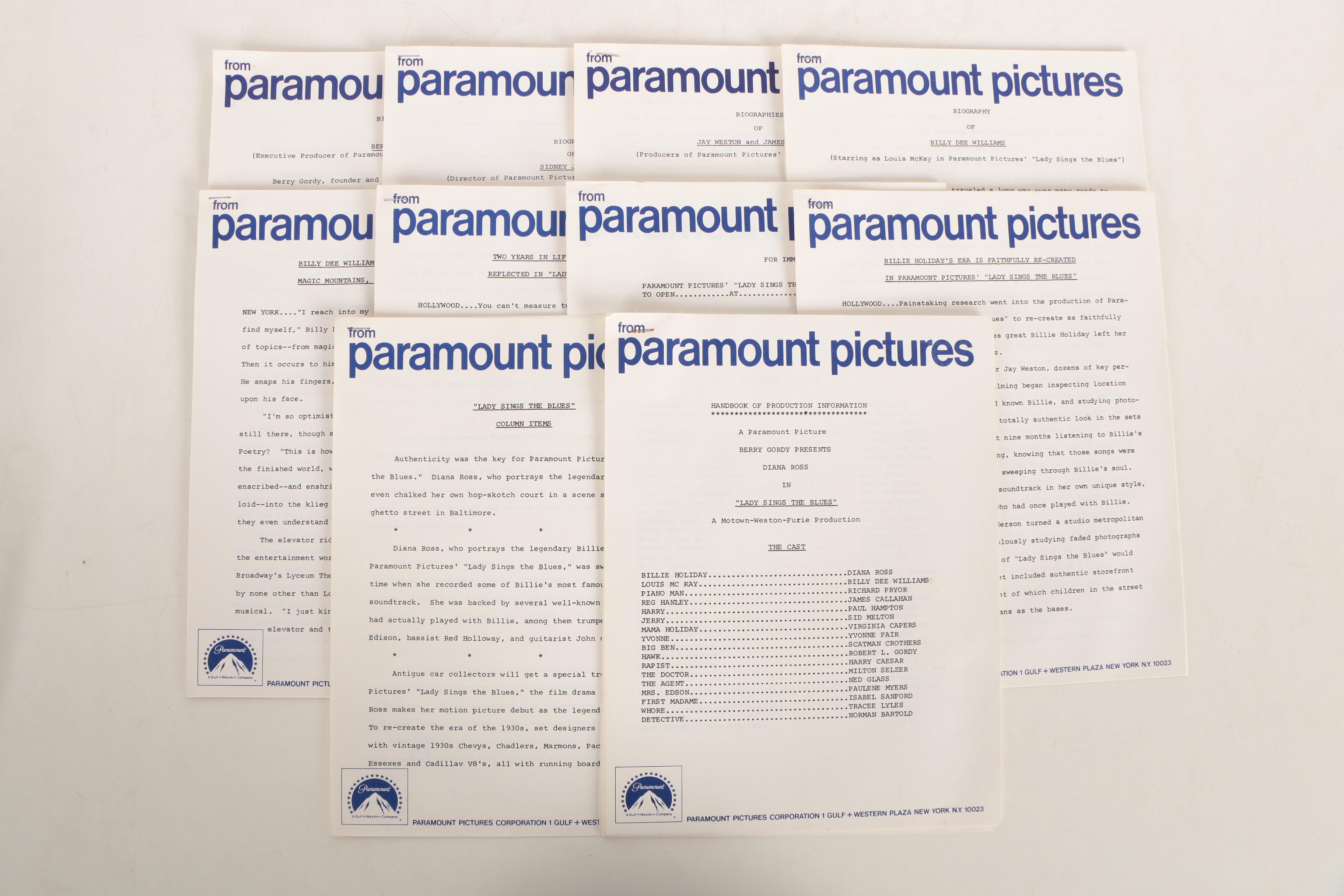 Diana Ross in "Lady Sings the Blues" Ephemera