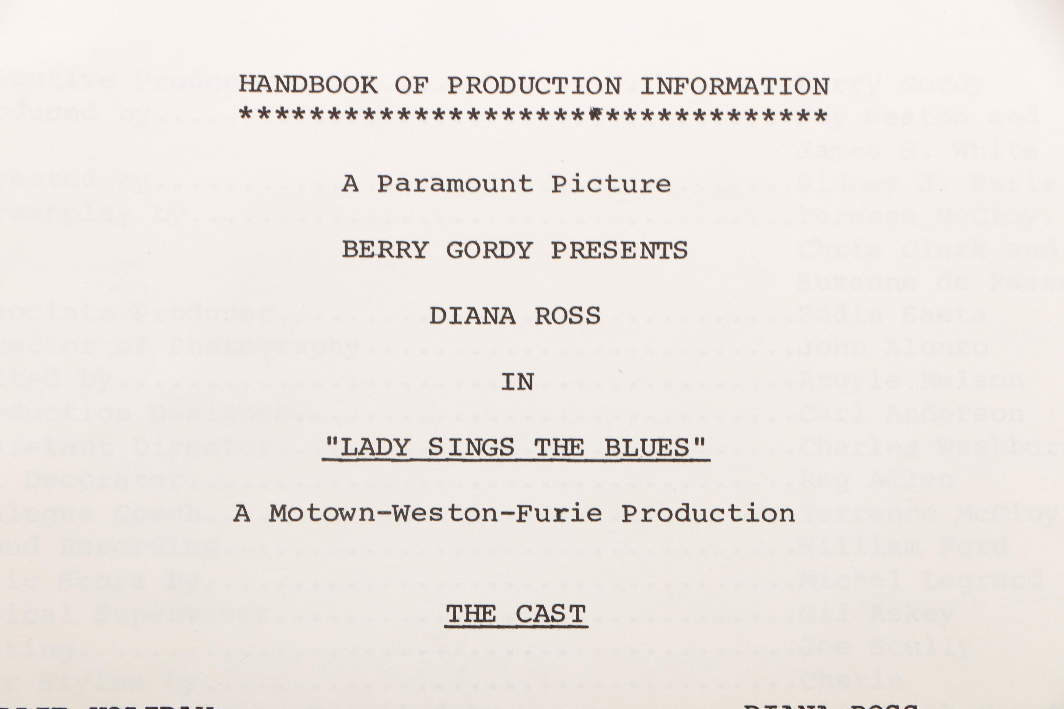 Diana Ross in "Lady Sings the Blues" Ephemera