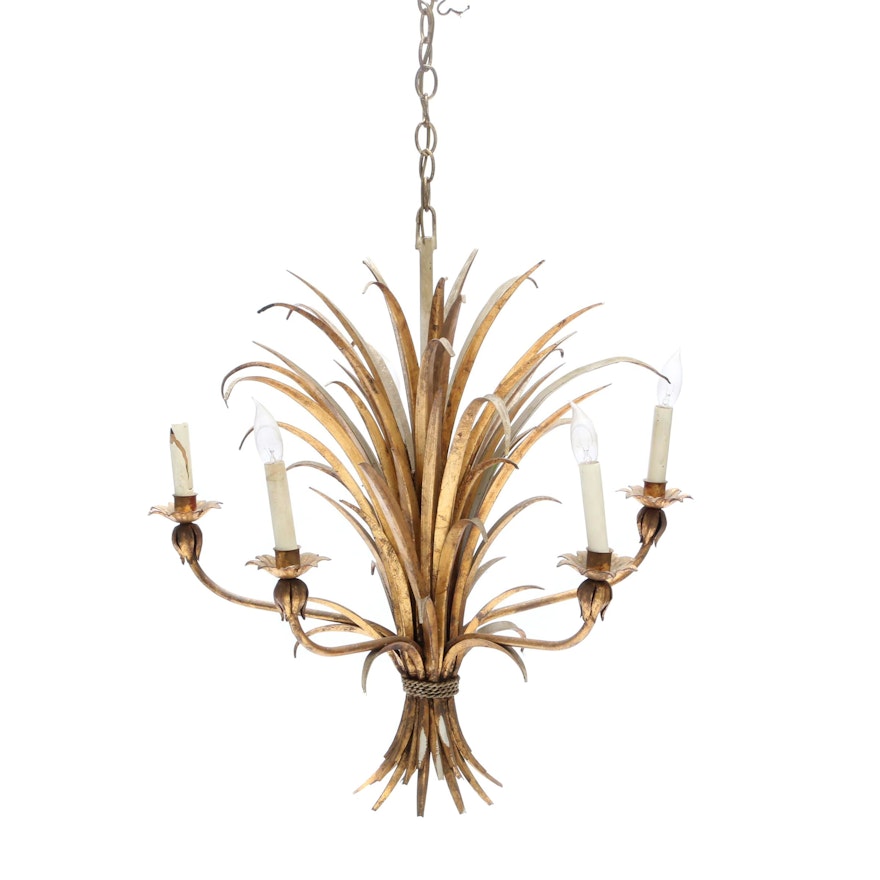 Mid-Century Gilt Pendant Light