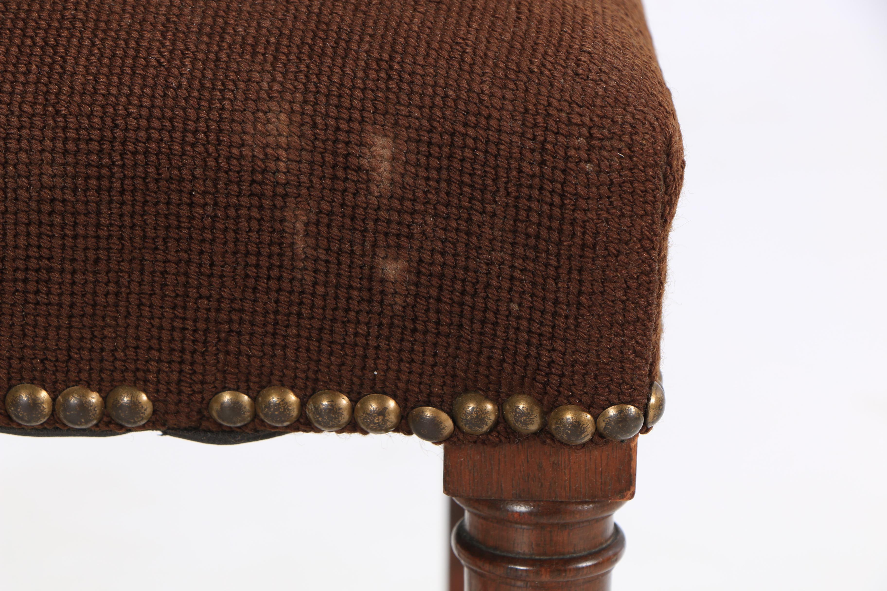 Vintage Jacobean Style Side Chair with Needlepoint Upholstery