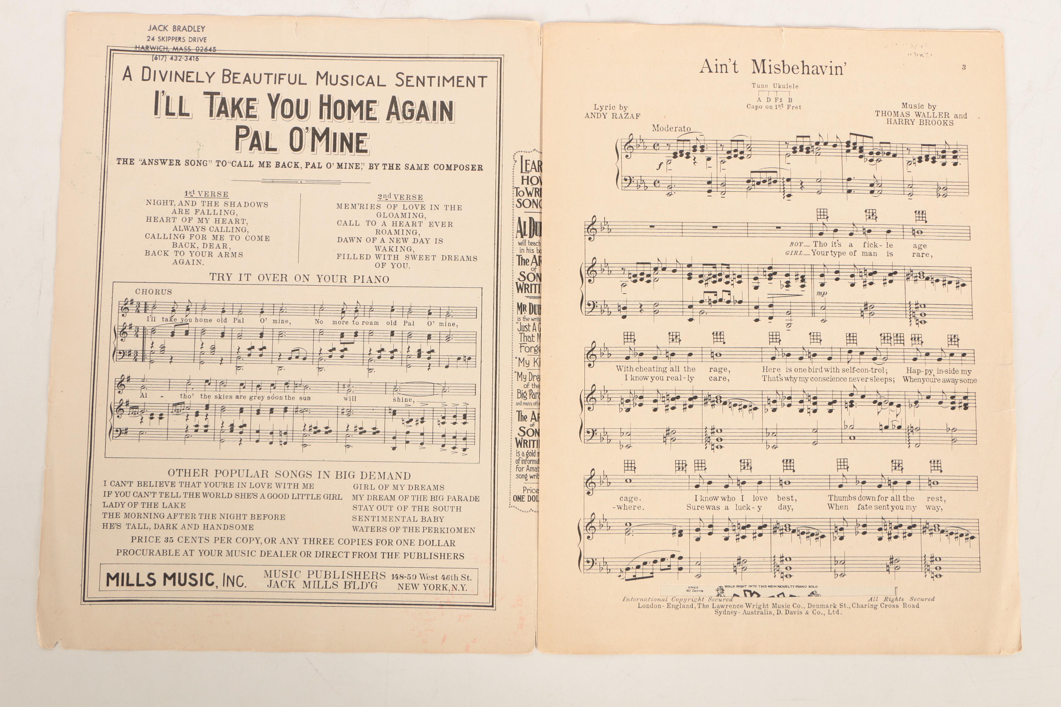 Vintage Thomas "Fats" Waller Sheet Music