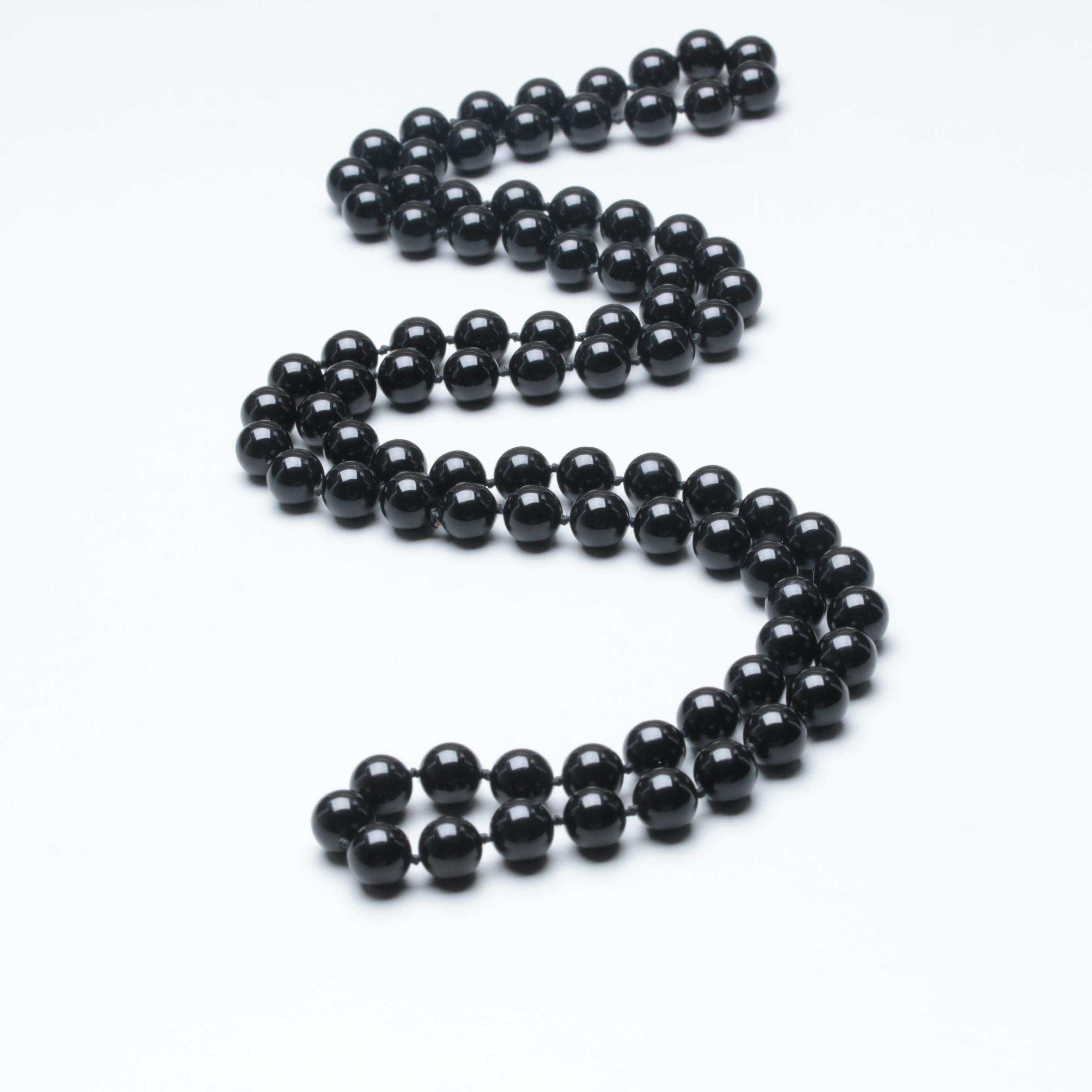 Black Onyx Beaded Necklace