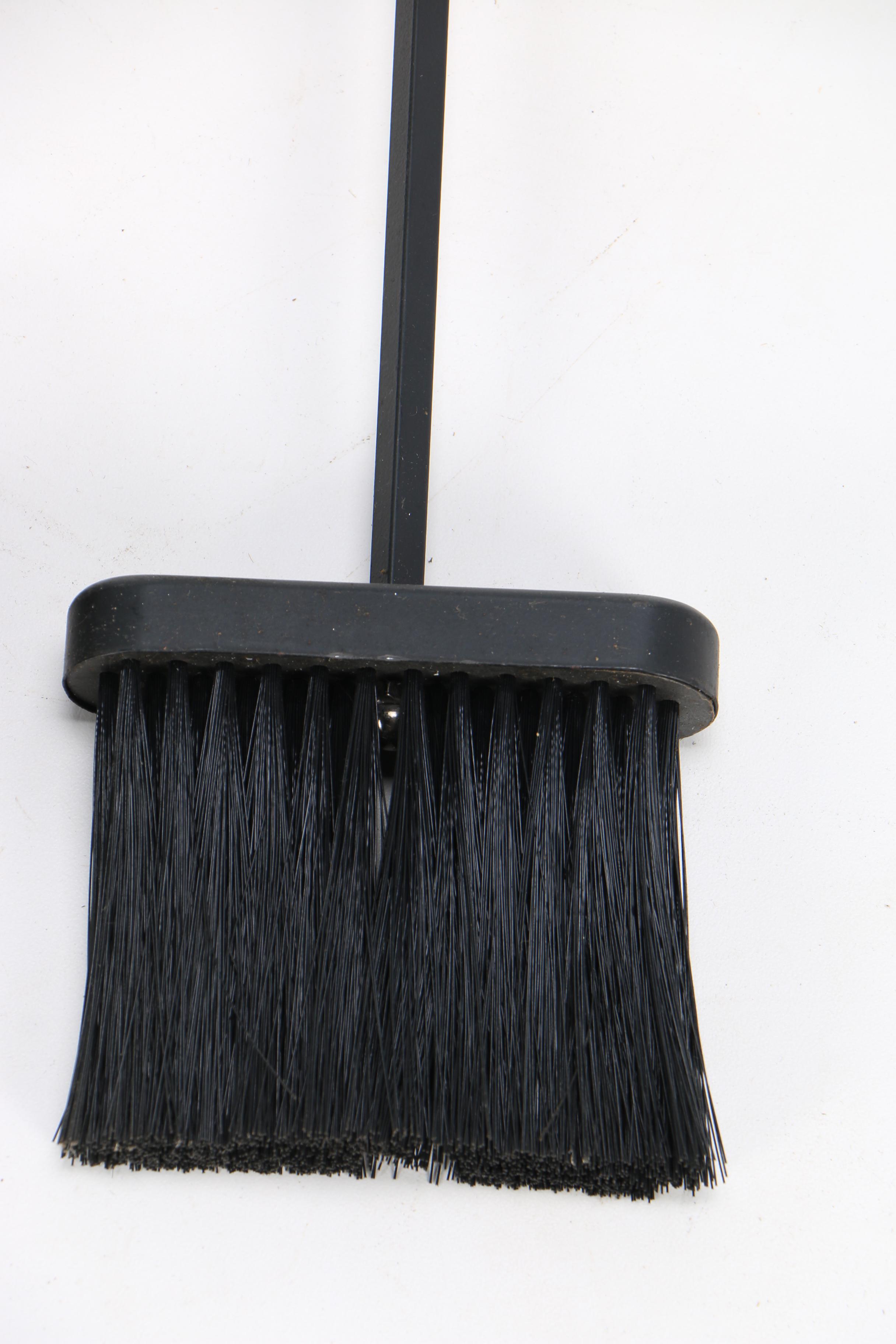 Metal Five-Piece Fireplace Tool Set with Brass Coal Bucket