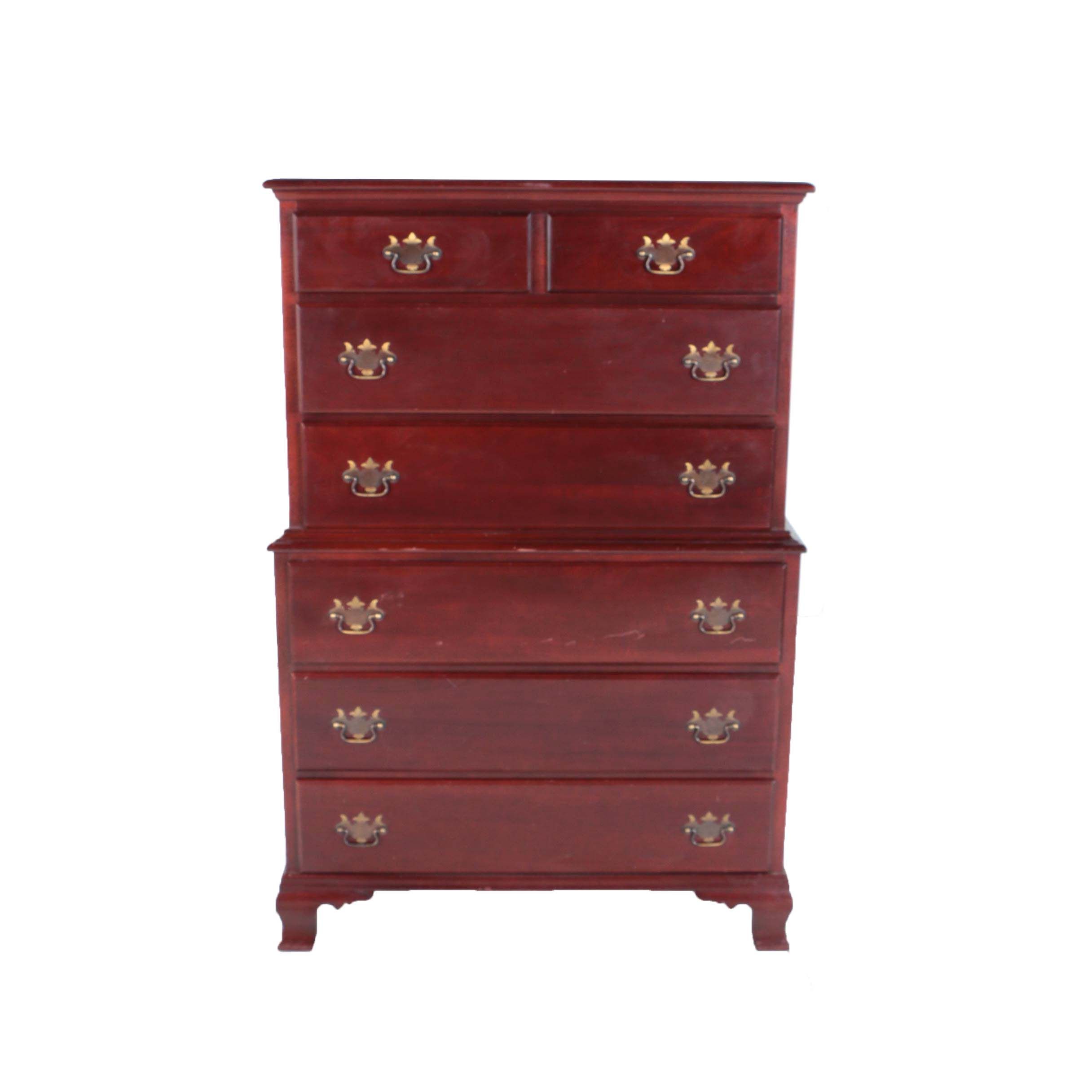 Vintage Chippendale Style Mahogany Chest on Chest by Hungerford