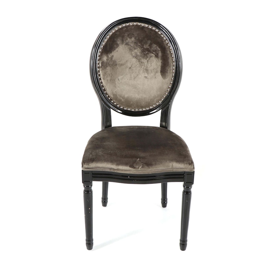 Contemporary Louis XVI Upholstered Side Chair by Noble House Home