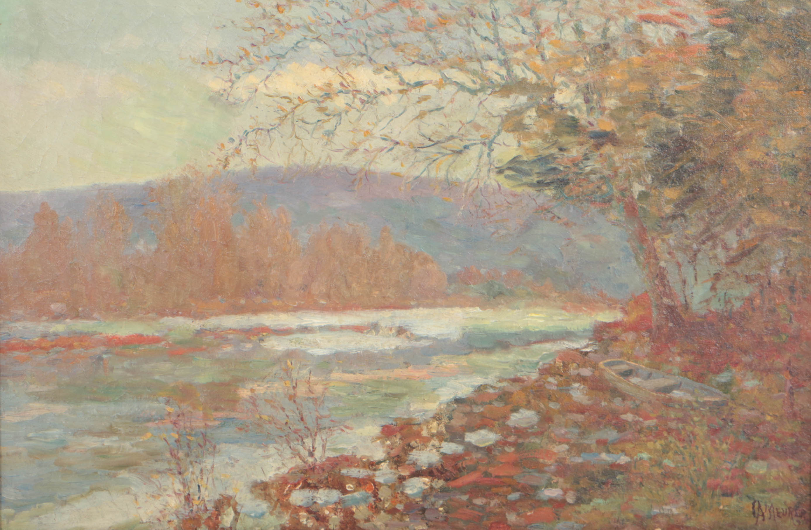 Charles Meurer Early 20th Century Impressionist Landscape Oil Painting