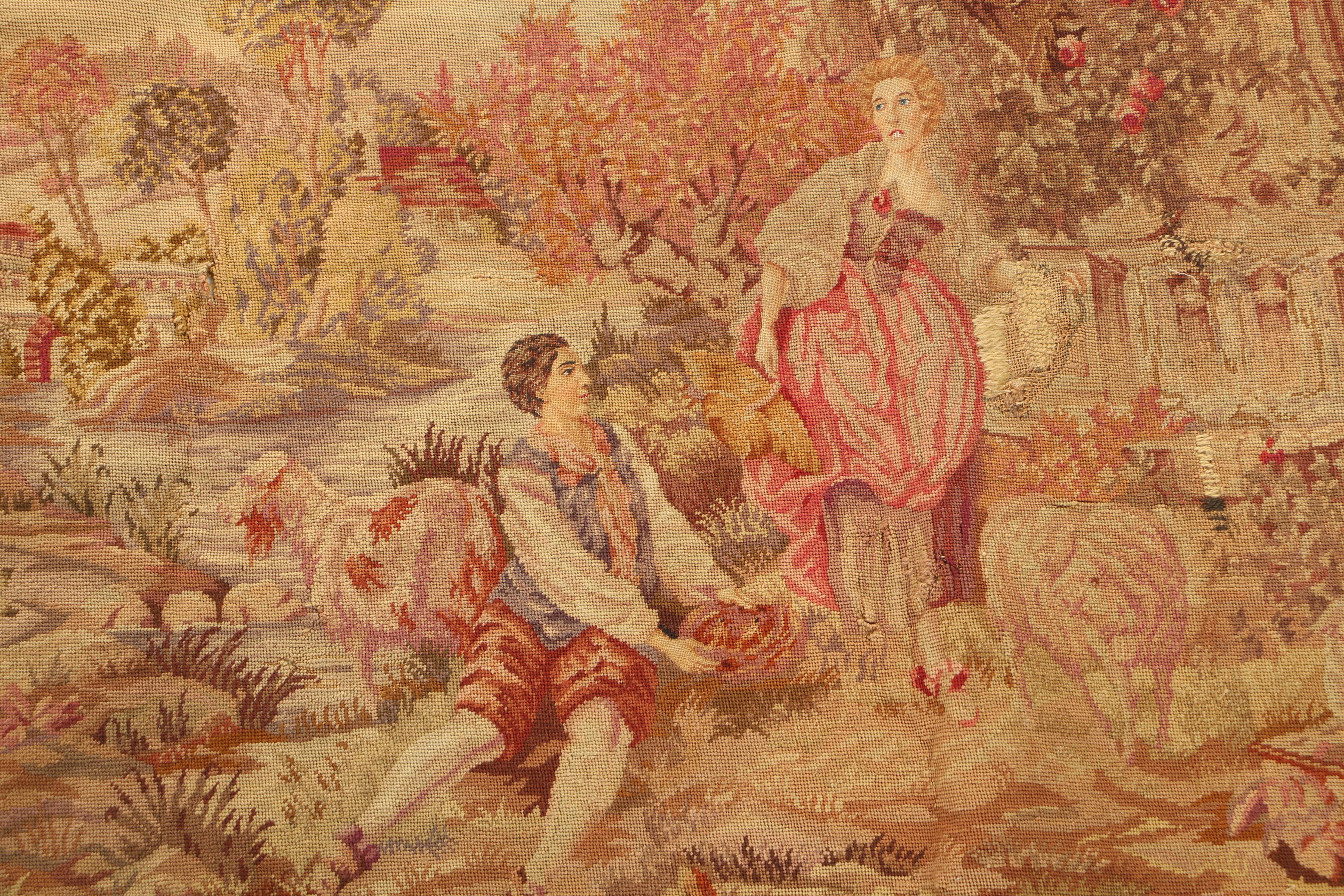 Handwoven Antique Pastoral Tapestry