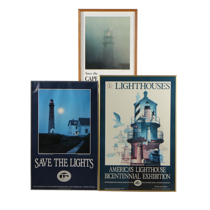 Grouping of Lighthouse Offset Lithographs