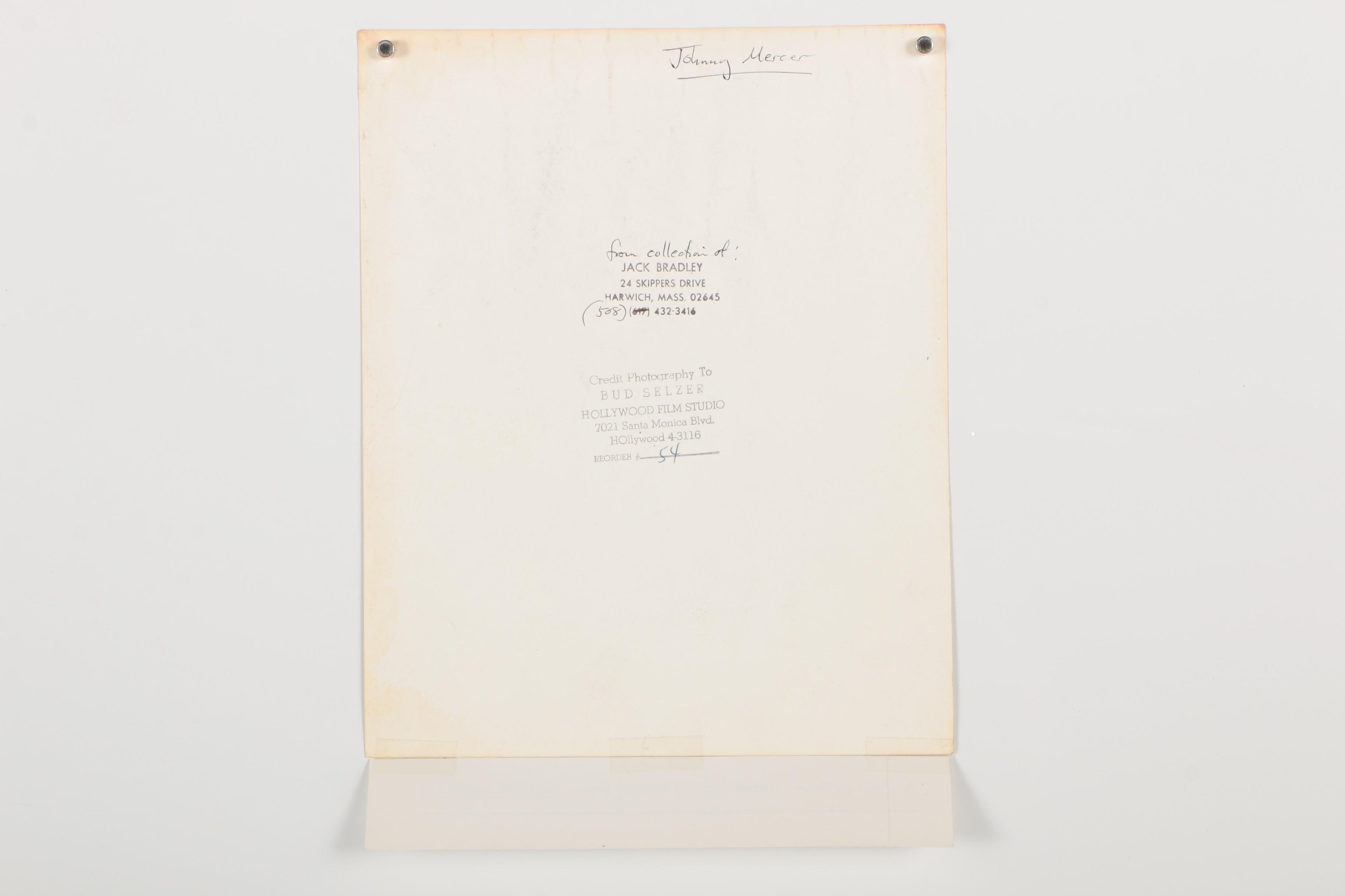 Johnny Mercer Autographed Celebrity Photograph