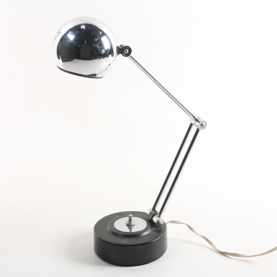 1970s Adjustable Arm Chrome Desk Lamp
