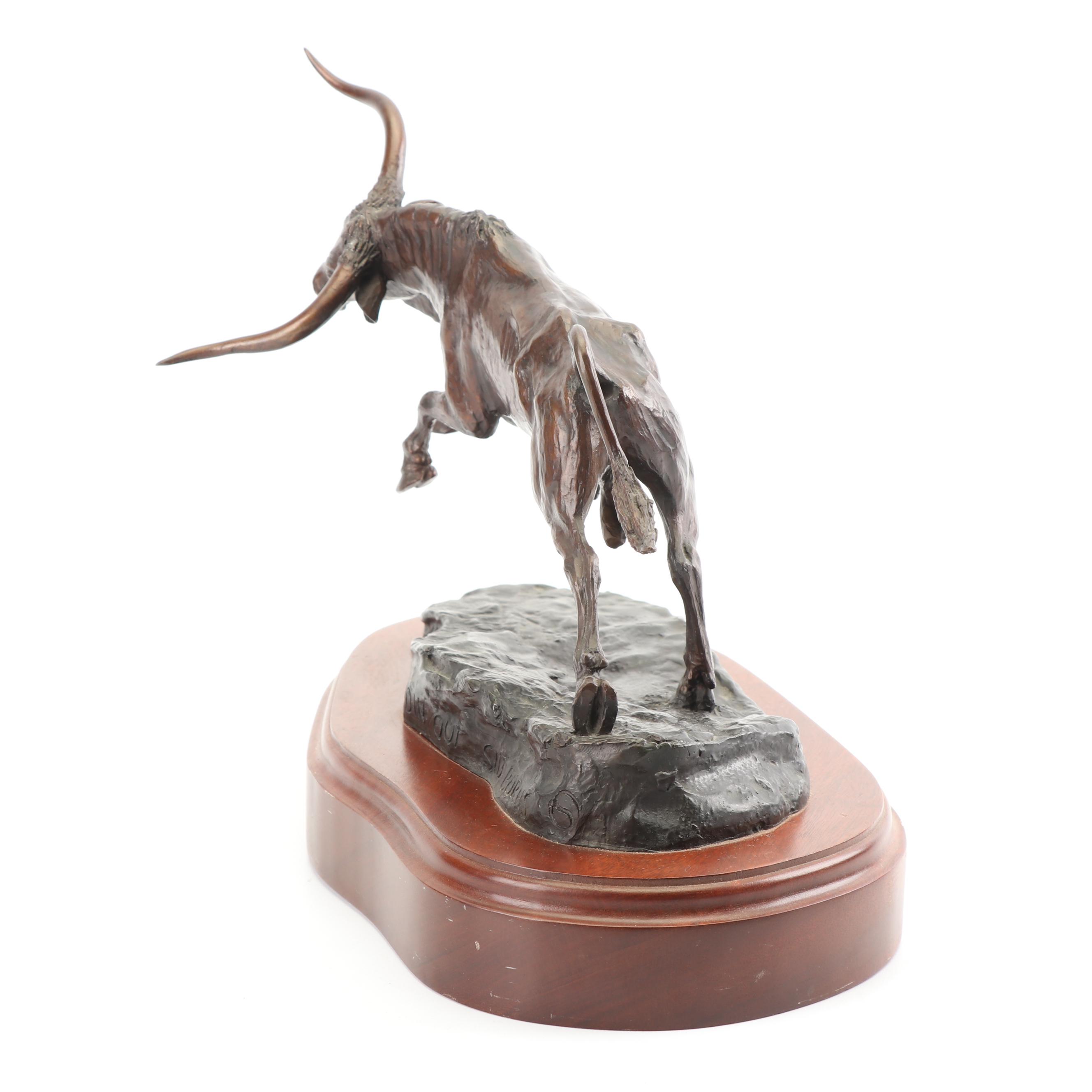 Sid Burns Bronze Sculpture "Headin Out"