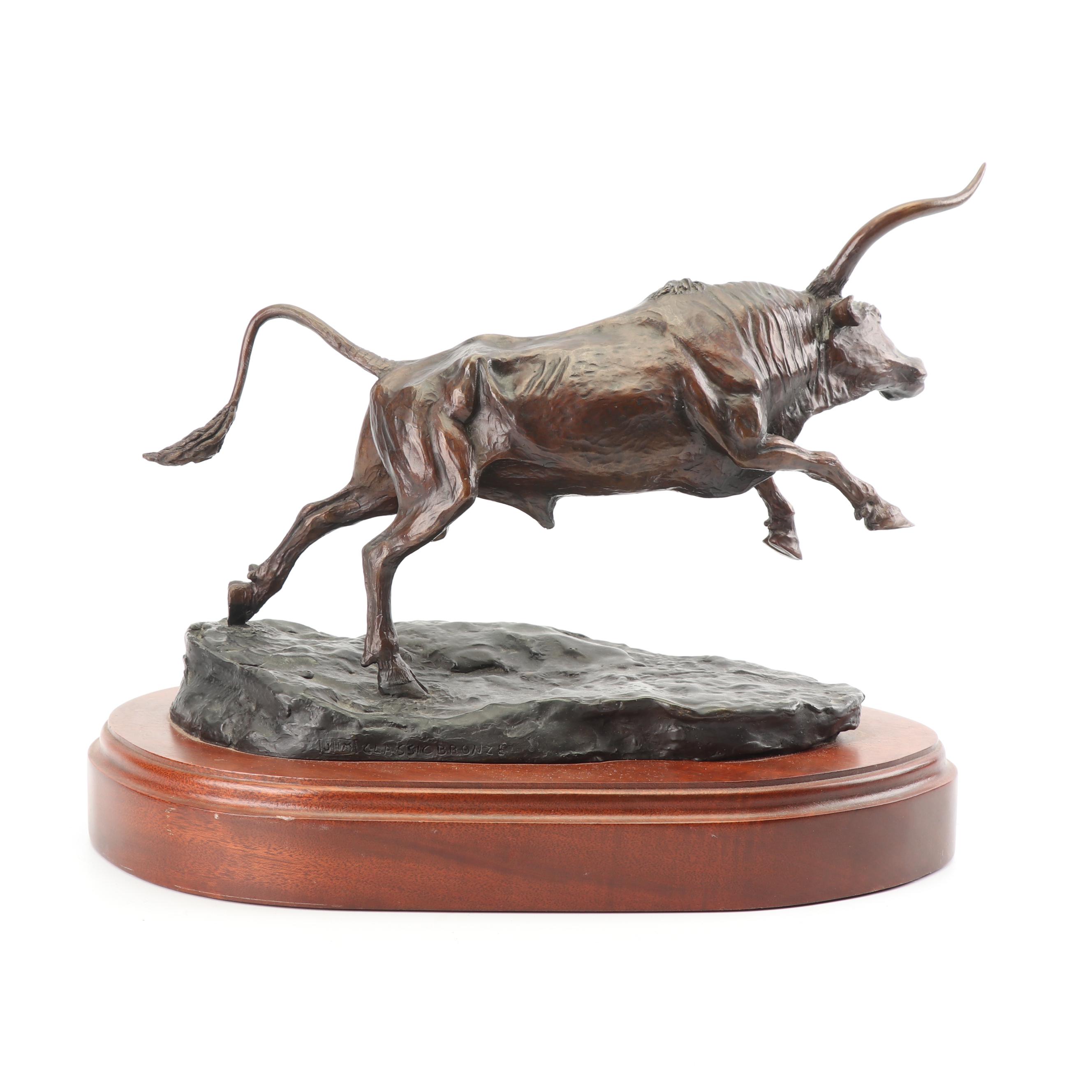 Sid Burns Bronze Sculpture "Headin Out"