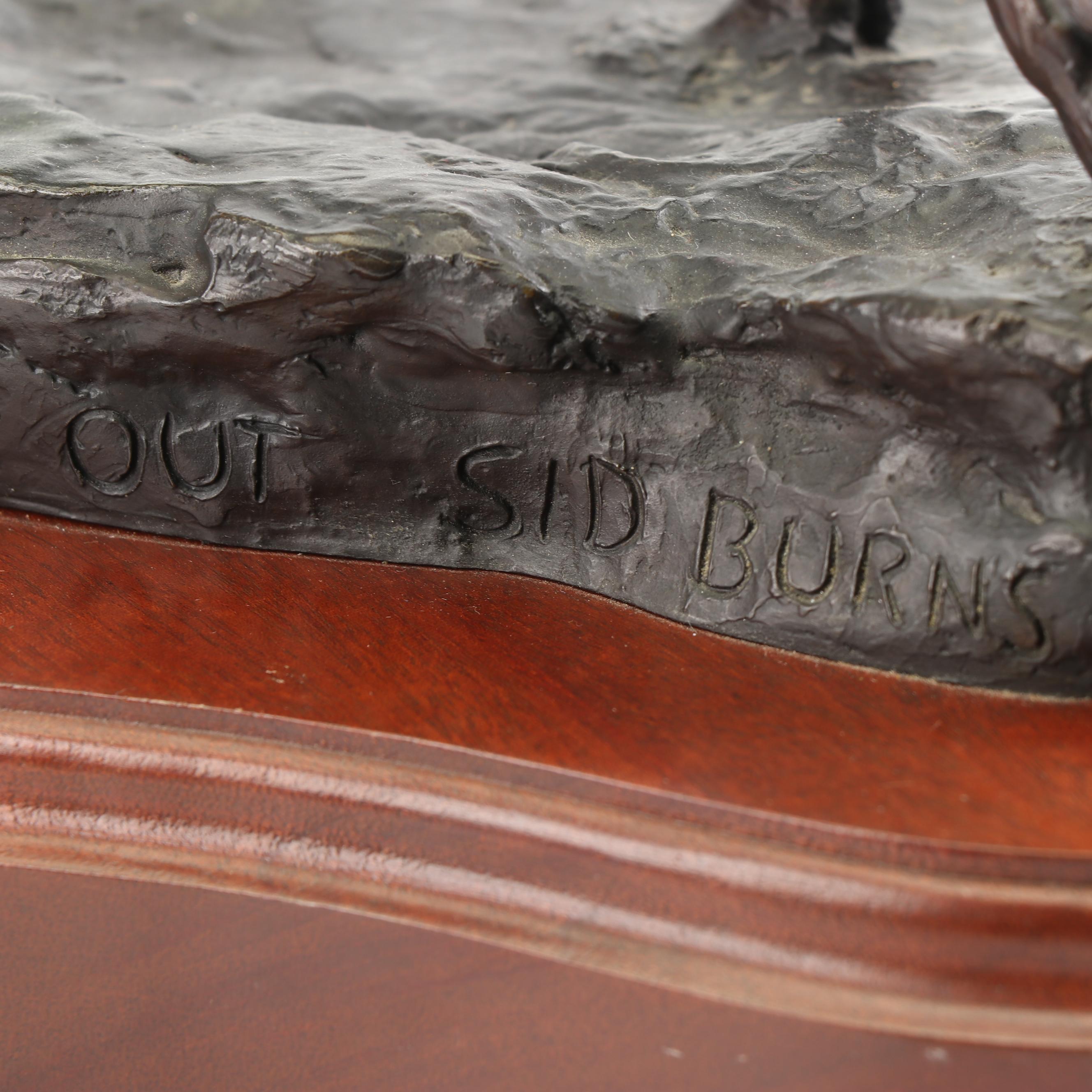 Sid Burns Bronze Sculpture "Headin Out"
