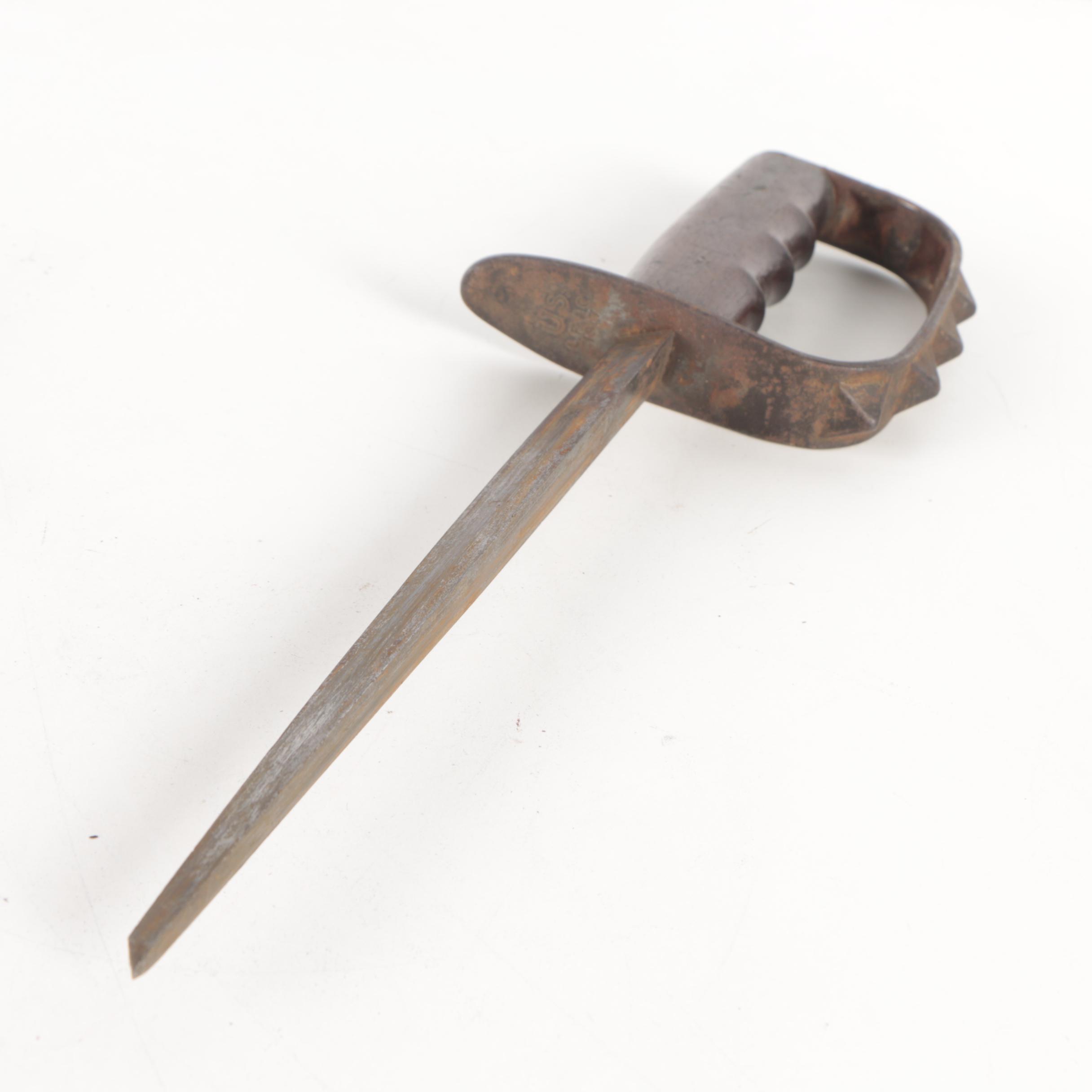 WWI Era U.S. L.F. & C. M1917 Triangular Blade Trench Knife and Scabbard