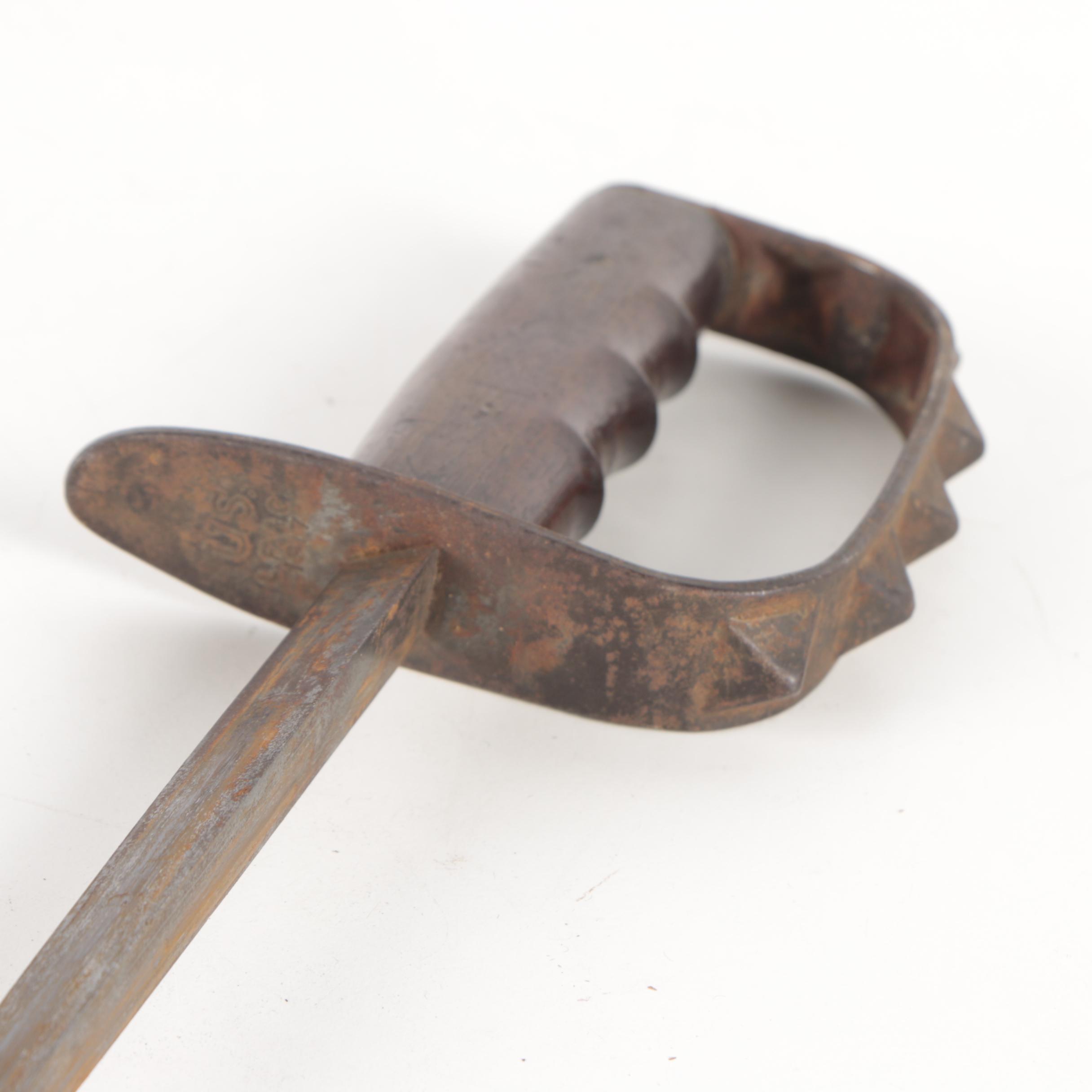 WWI Era U.S. L.F. & C. M1917 Triangular Blade Trench Knife and Scabbard