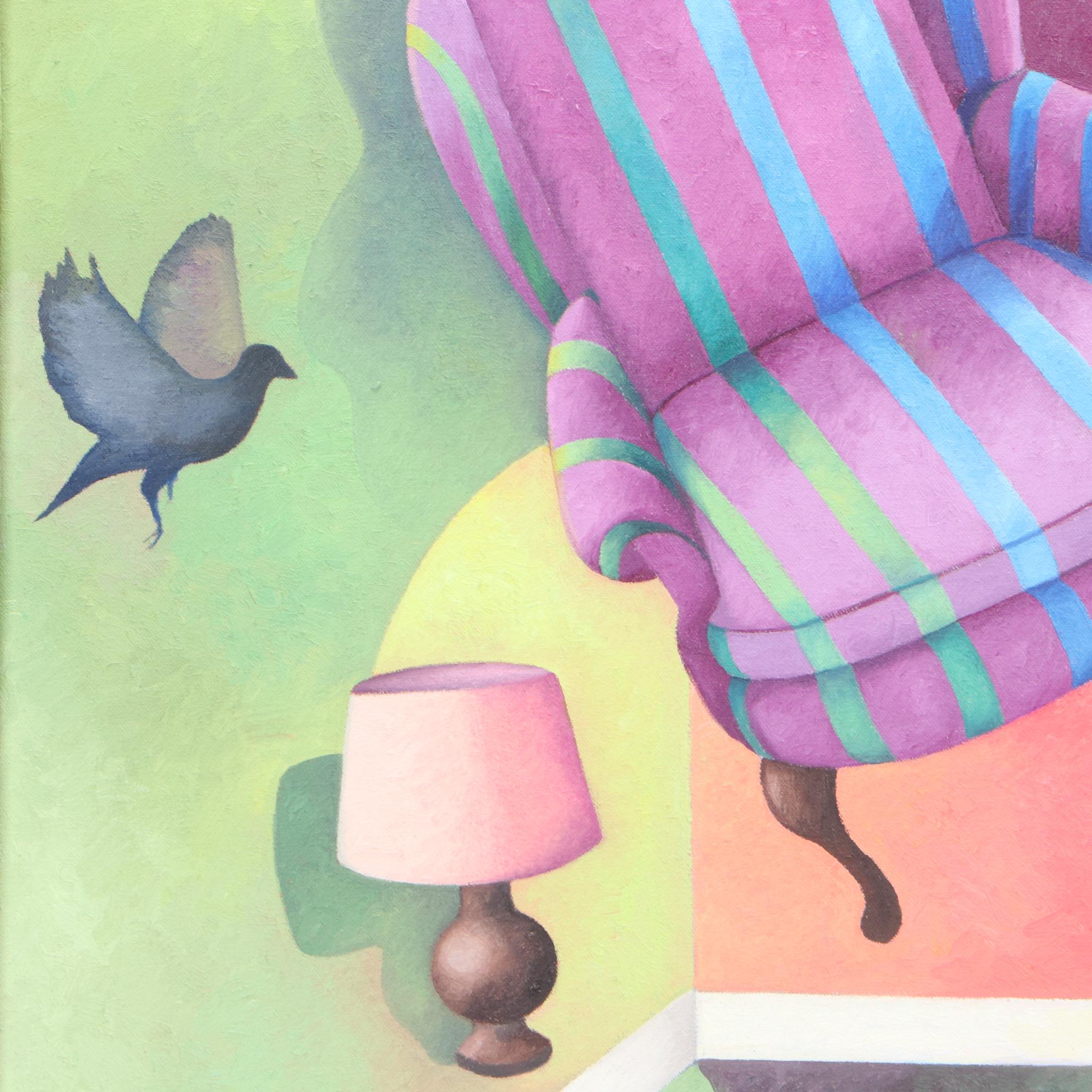 Gail Marcus-Orlen Contemporary Surrealist Oil Painting "Small Mystery Room"