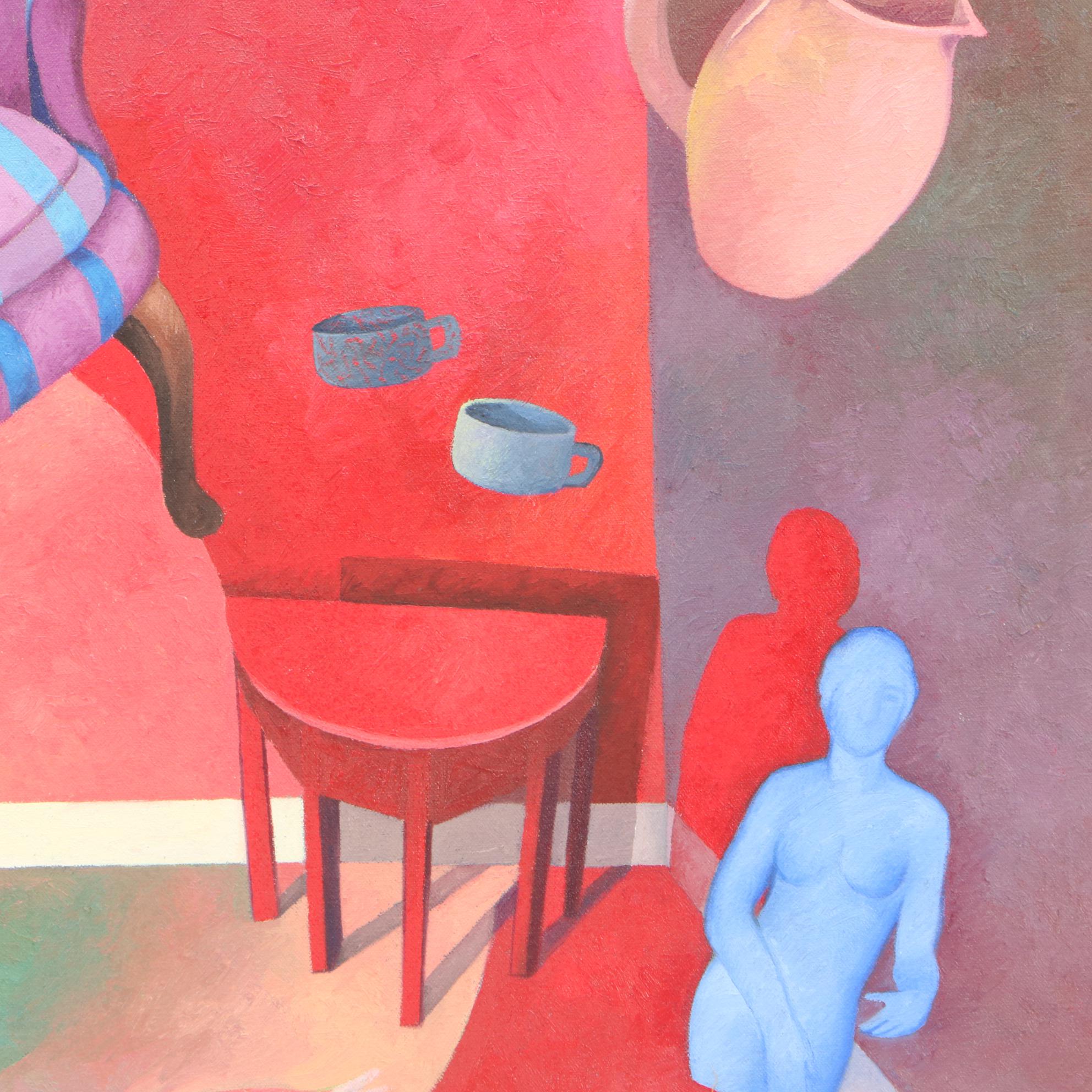 Gail Marcus-Orlen Contemporary Surrealist Oil Painting "Small Mystery Room"