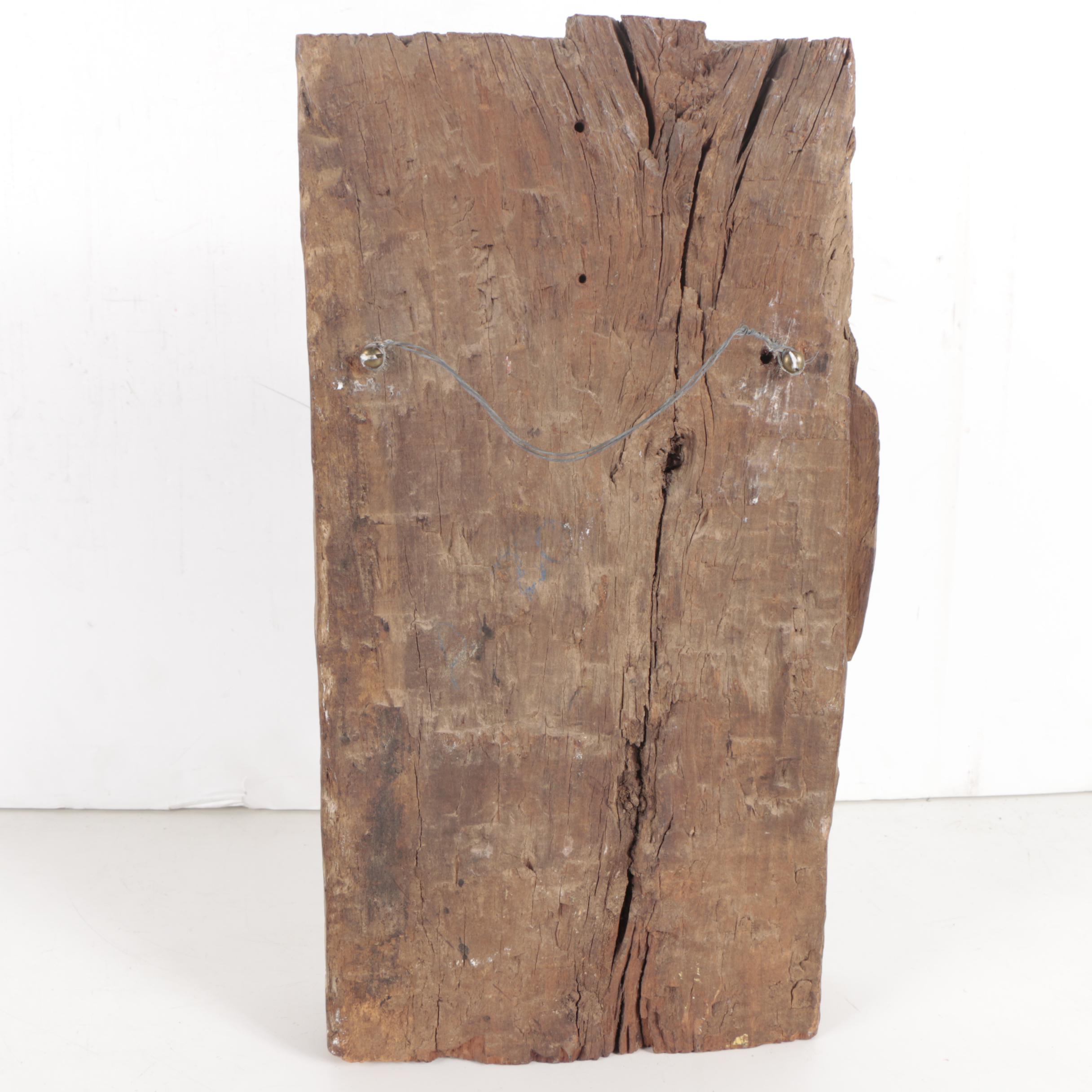 South Asian Lakshmi with Attendants Carved Wood Sclpture