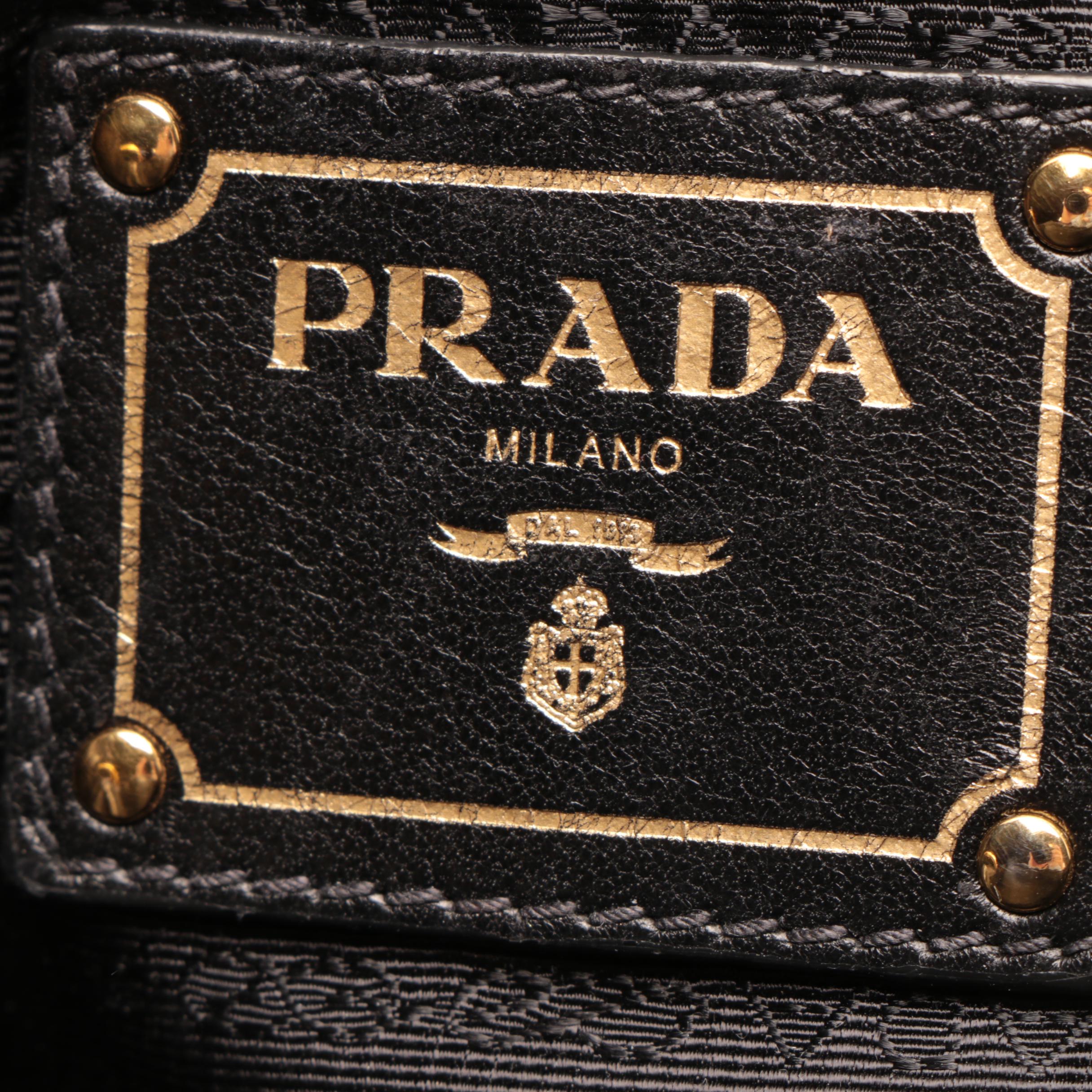 Prada Black Ruched Nylon Shoulder Bag