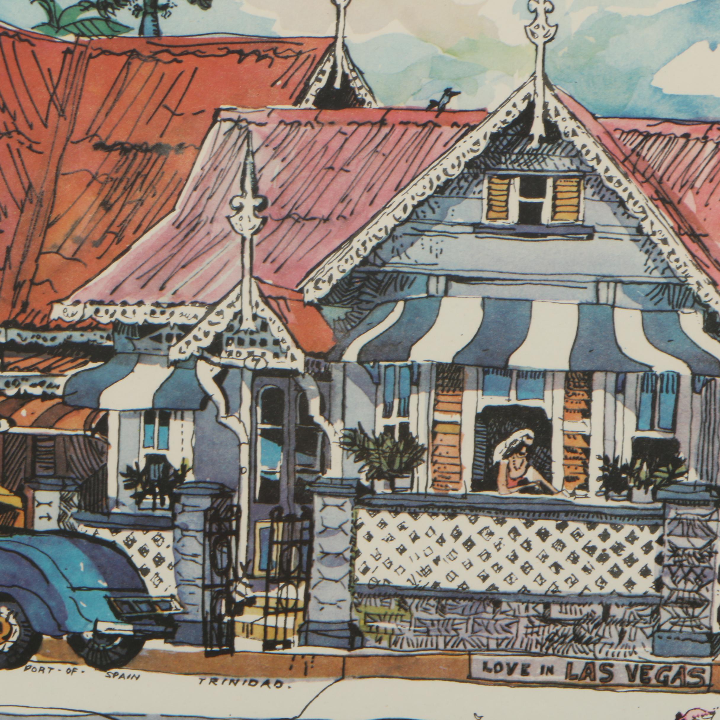 Offset Lithographs after John Newel Lewis of Trinidad and Tobago