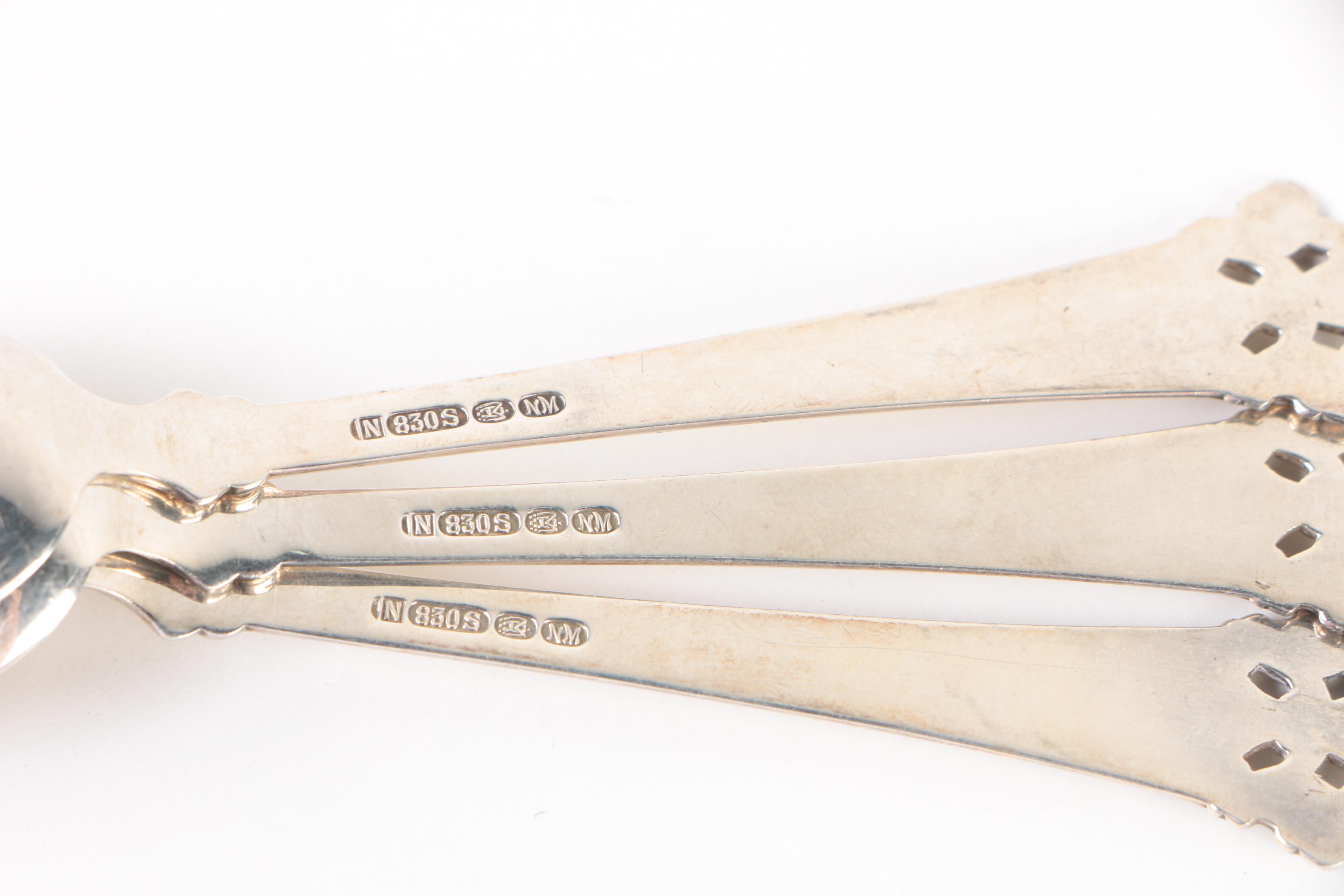 Magnus Aase 830 Silver Spoons with Sterling Demitasse and Souvenir Spoons