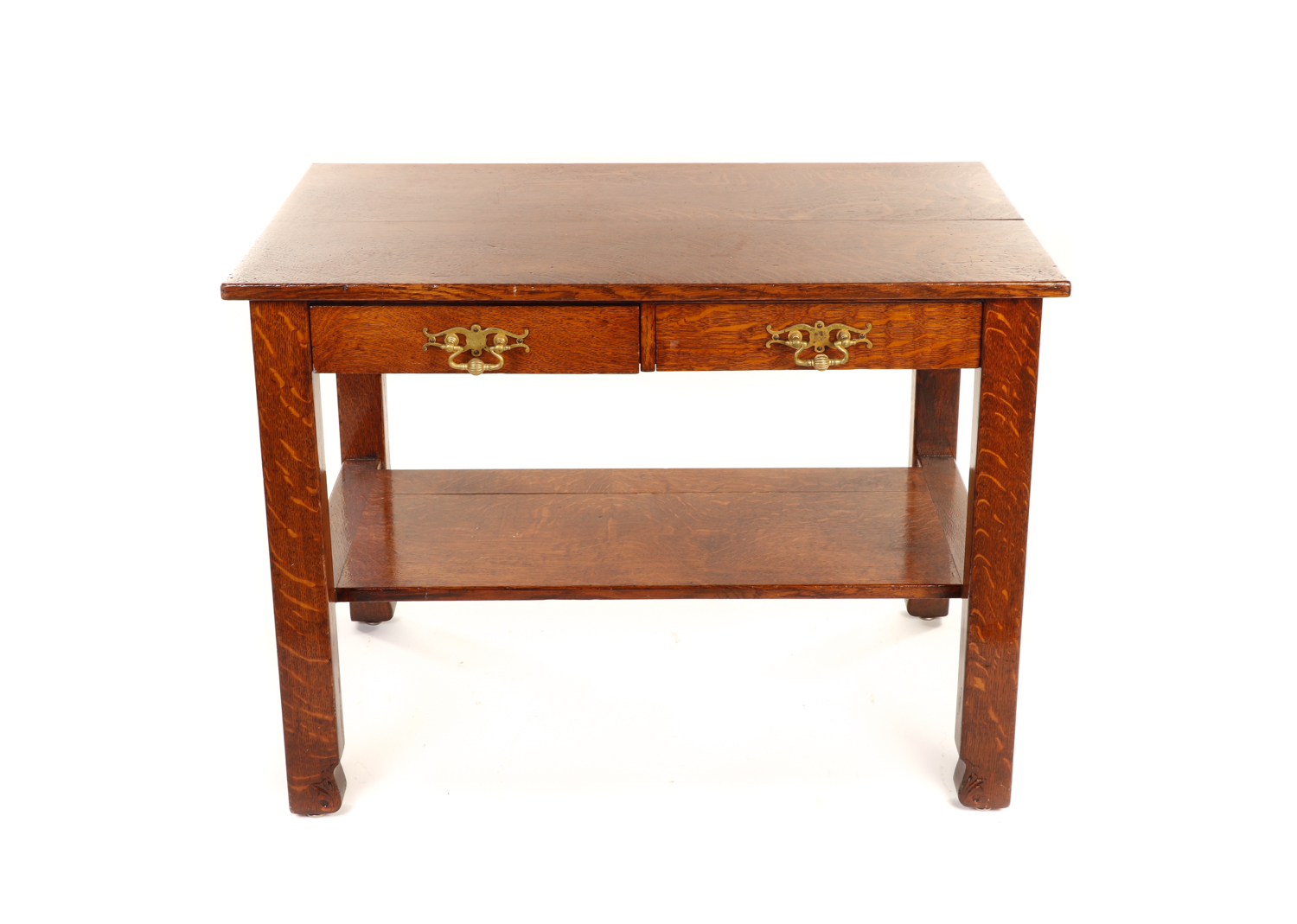 Early 20th Century Tiger Oak Library Table