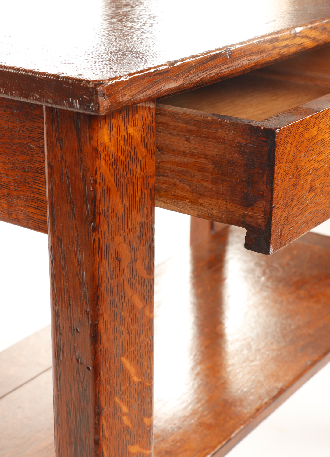 Early 20th Century Tiger Oak Library Table