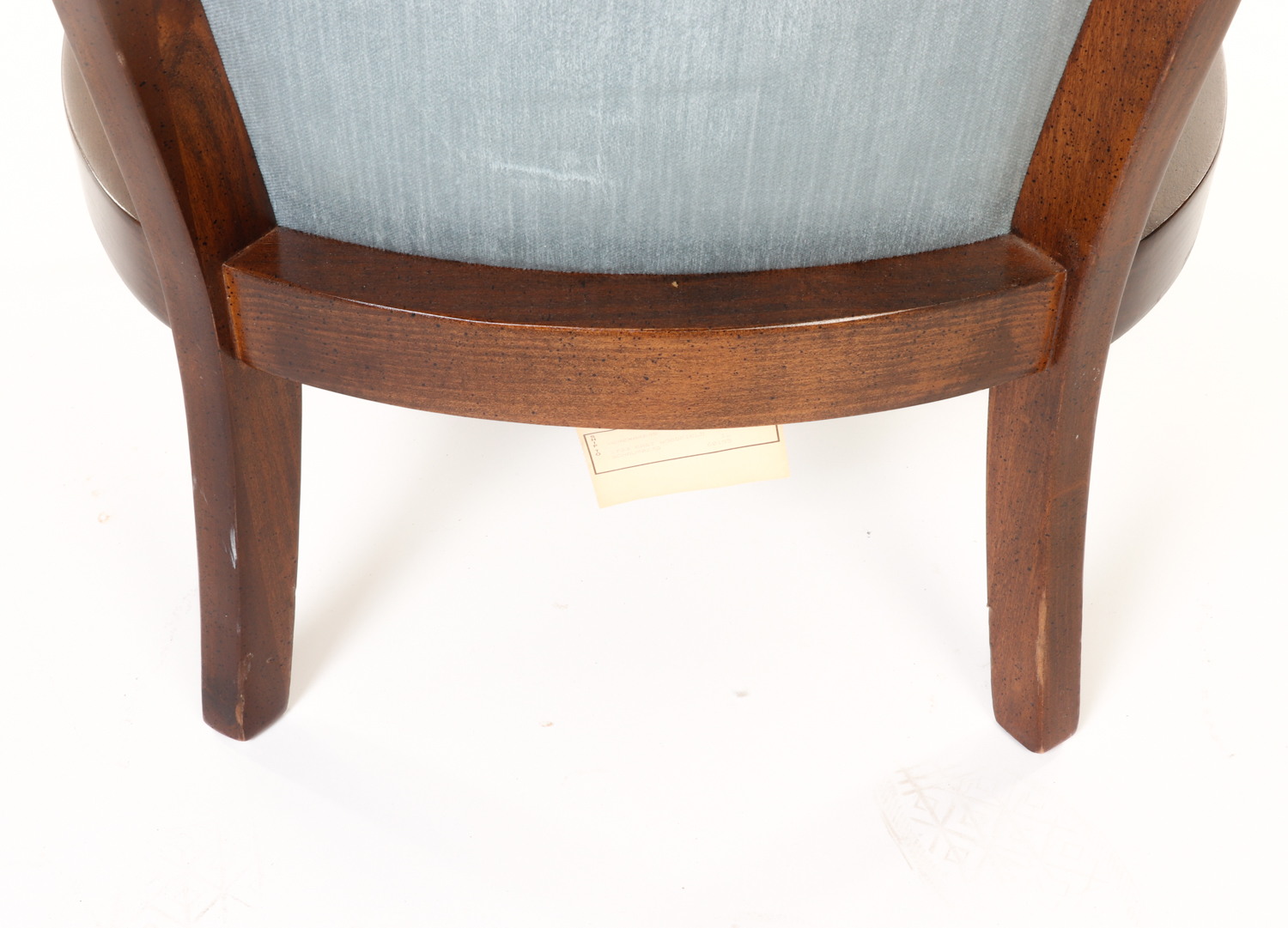 Mid-Century Blue Upholstered and Cane Panel Armchair by D R Kincaid