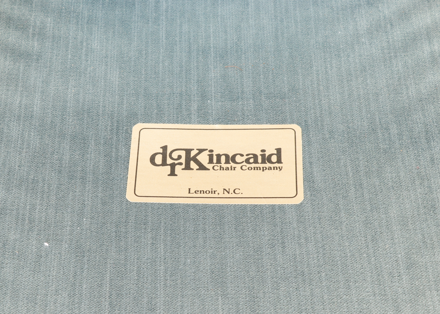 Mid-Century Blue Upholstered and Cane Panel Armchair by D R Kincaid