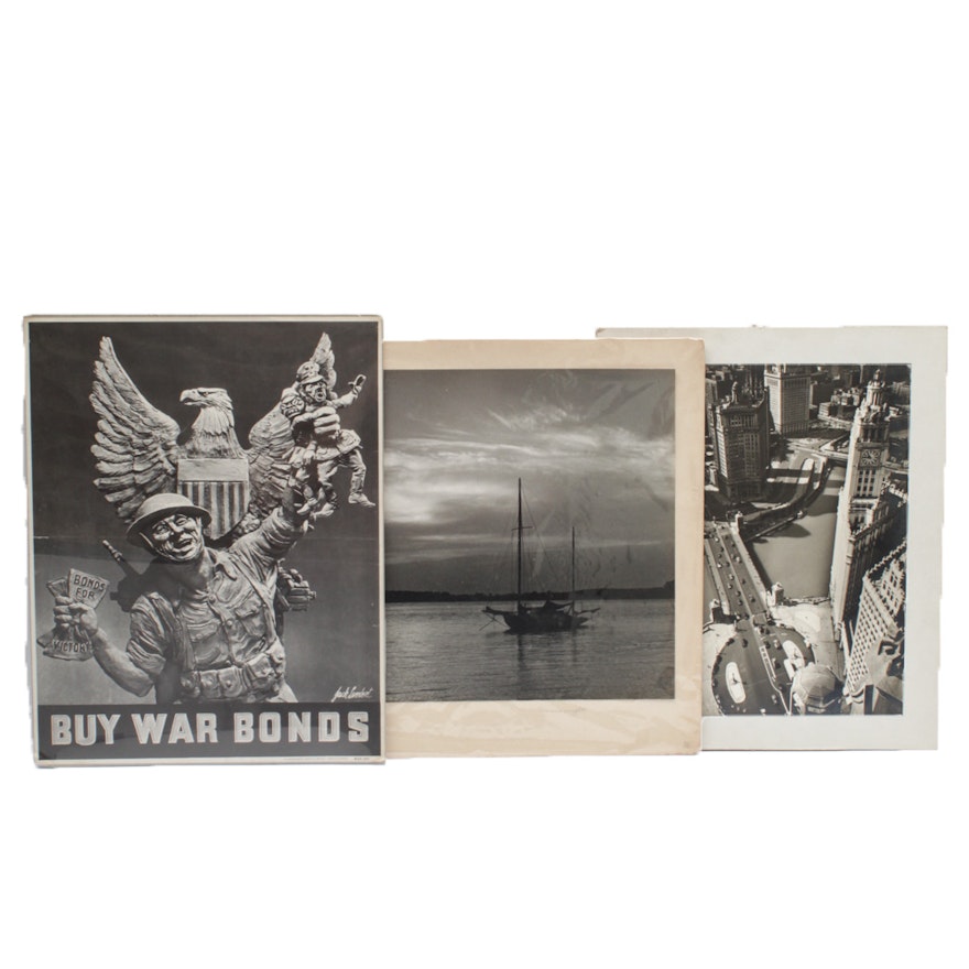 1942 War Bonds Poster with Vintage Black-and-White Photographs