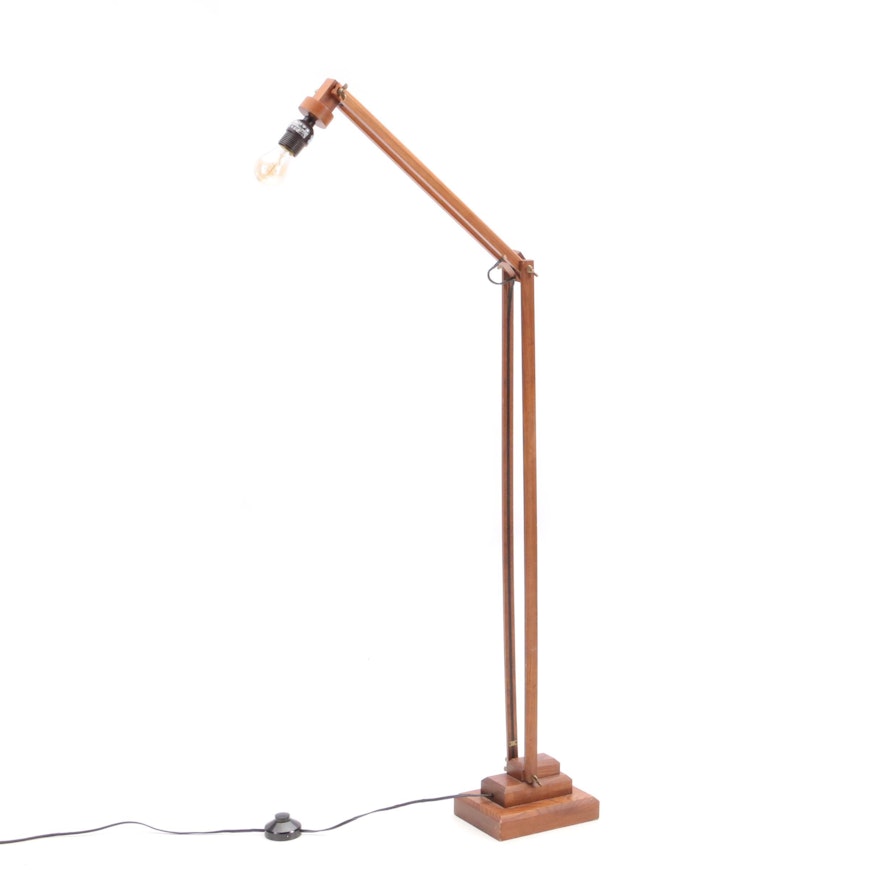 Adjustable Wooden Floor Lamp