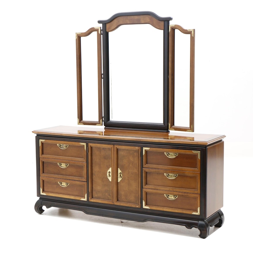 Broyhill Chinese Inspired Chest of Drawers with Mirror