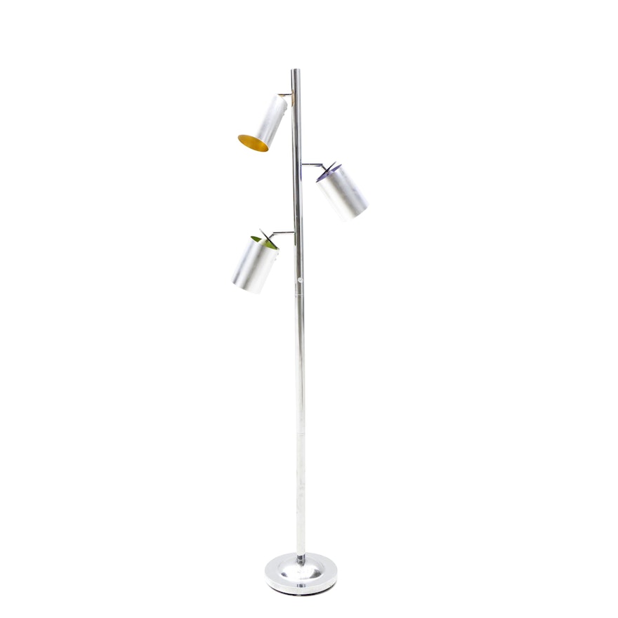 Contemporary Chrome Multi-Barrel Floor Lamp