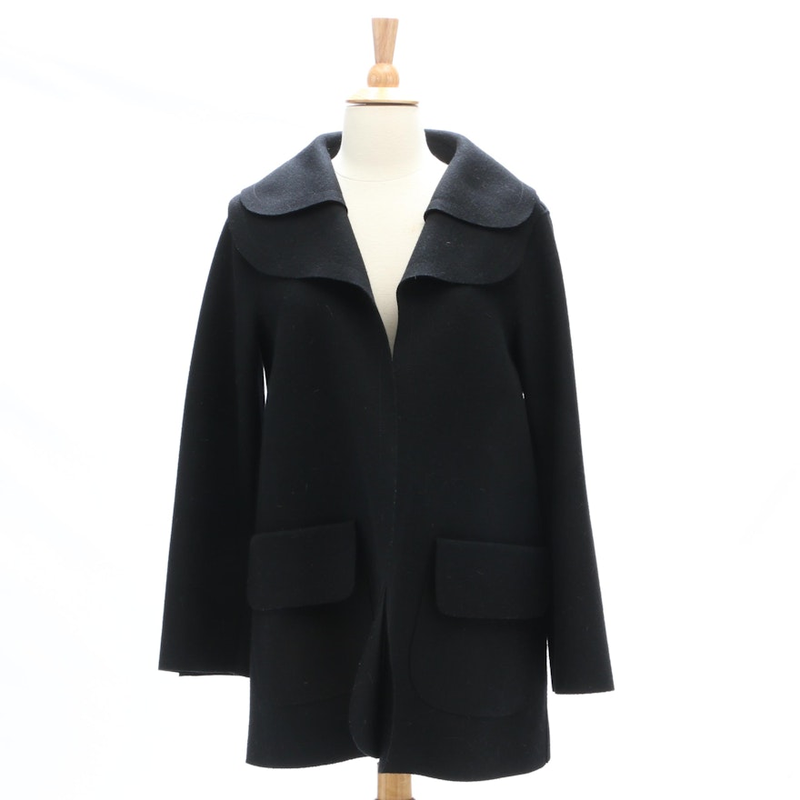 Carolina Herrera Black Wool Blend Swing Jacket