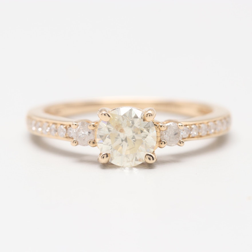 14K Yellow Gold Diamond Ring