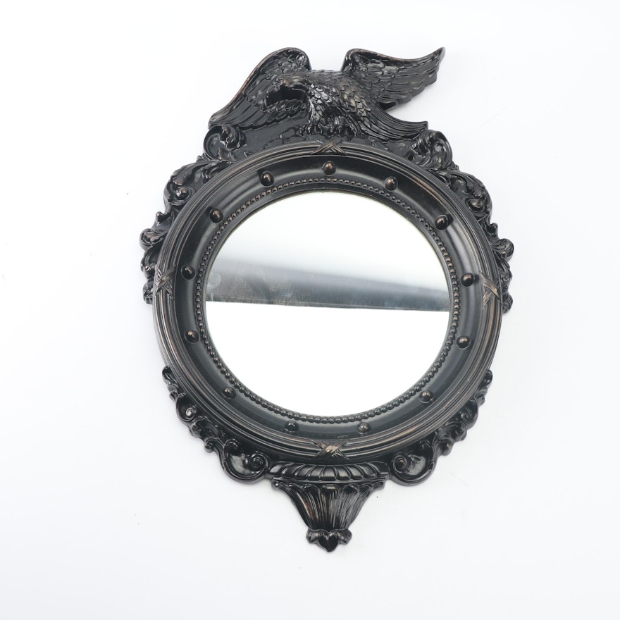 Vintage Federal Style Round Wall Mirror with Eagle Crest