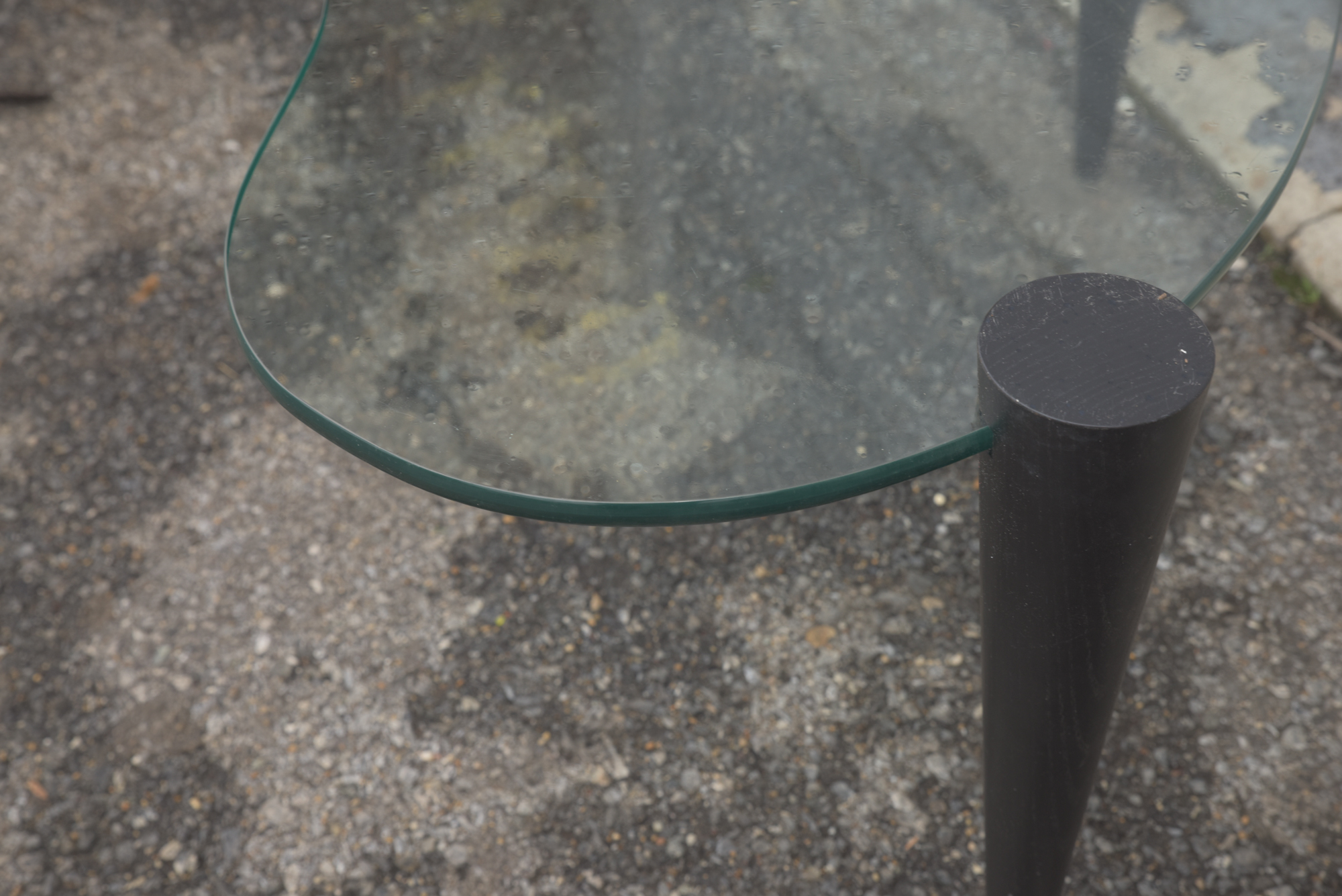 Kidney Bean Shaped Glass Coffee Table