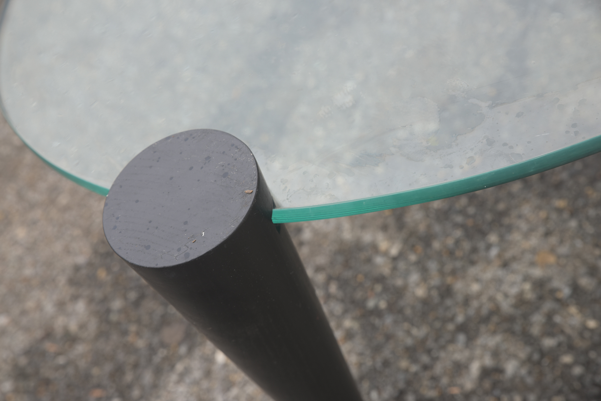 Kidney Bean Shaped Glass Coffee Table