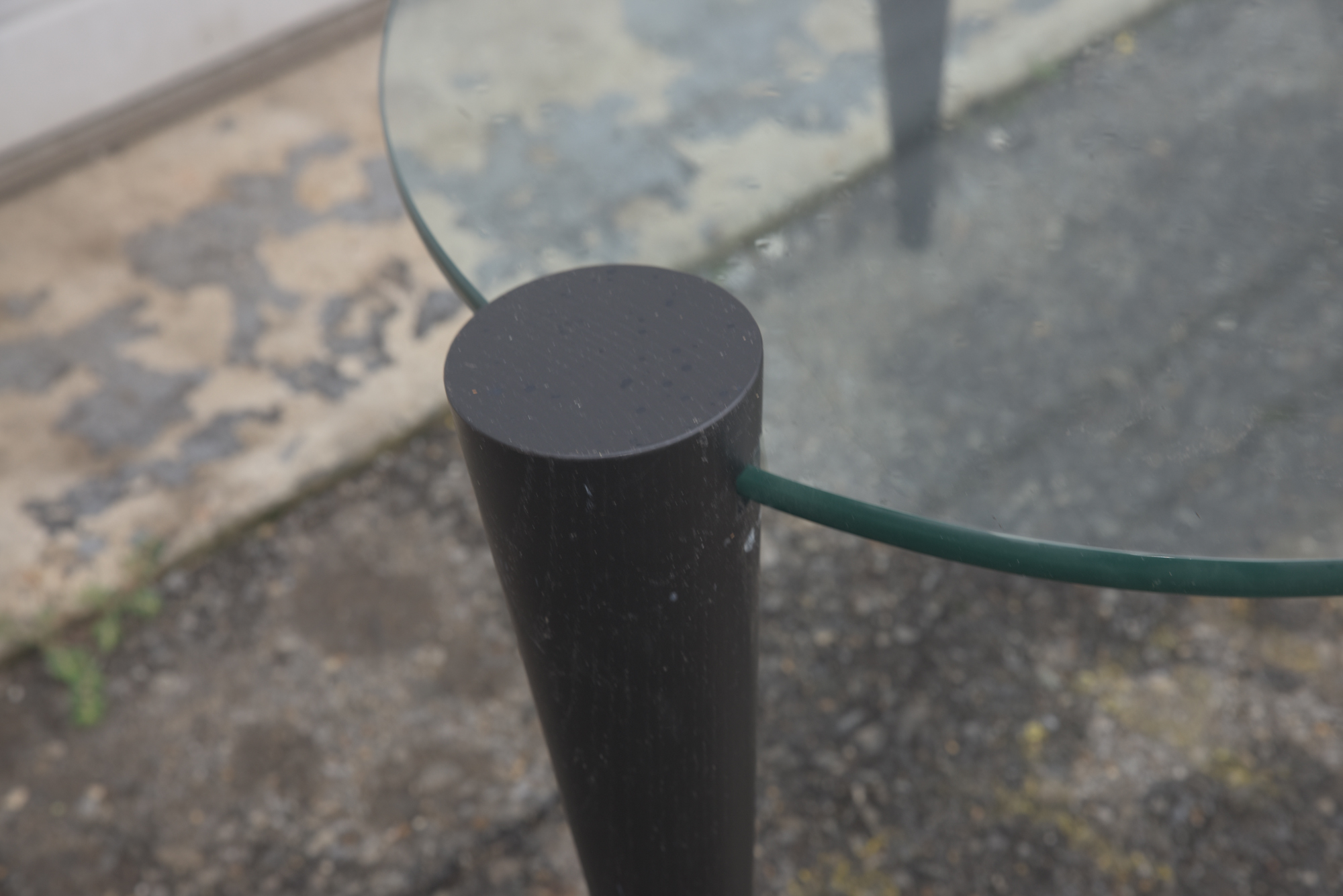 Kidney Bean Shaped Glass Coffee Table