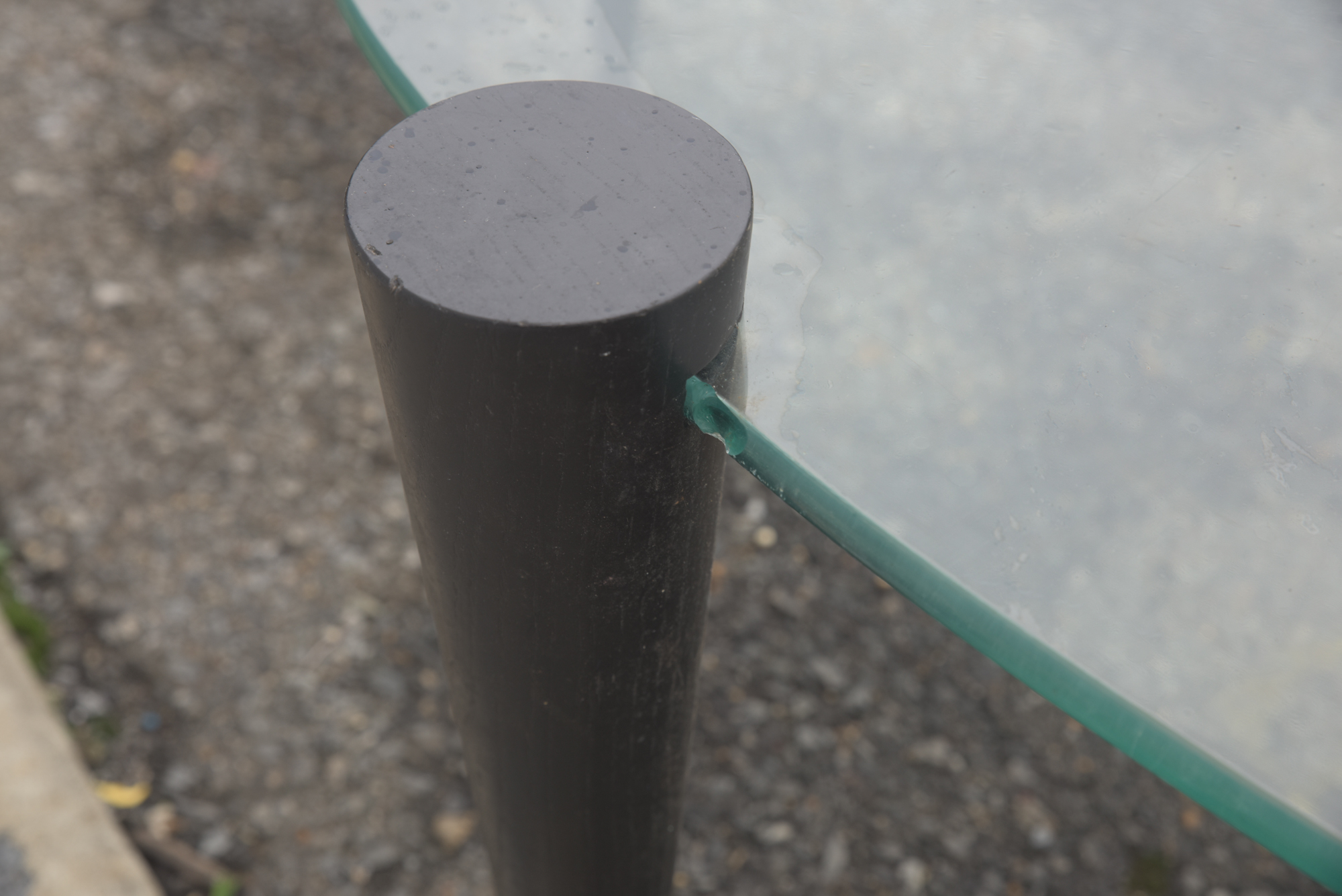 Kidney Bean Shaped Glass Coffee Table