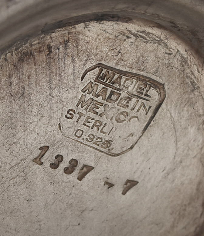 Vintage L. Maciel Mexican Sterling Silver Tea Service and Tray