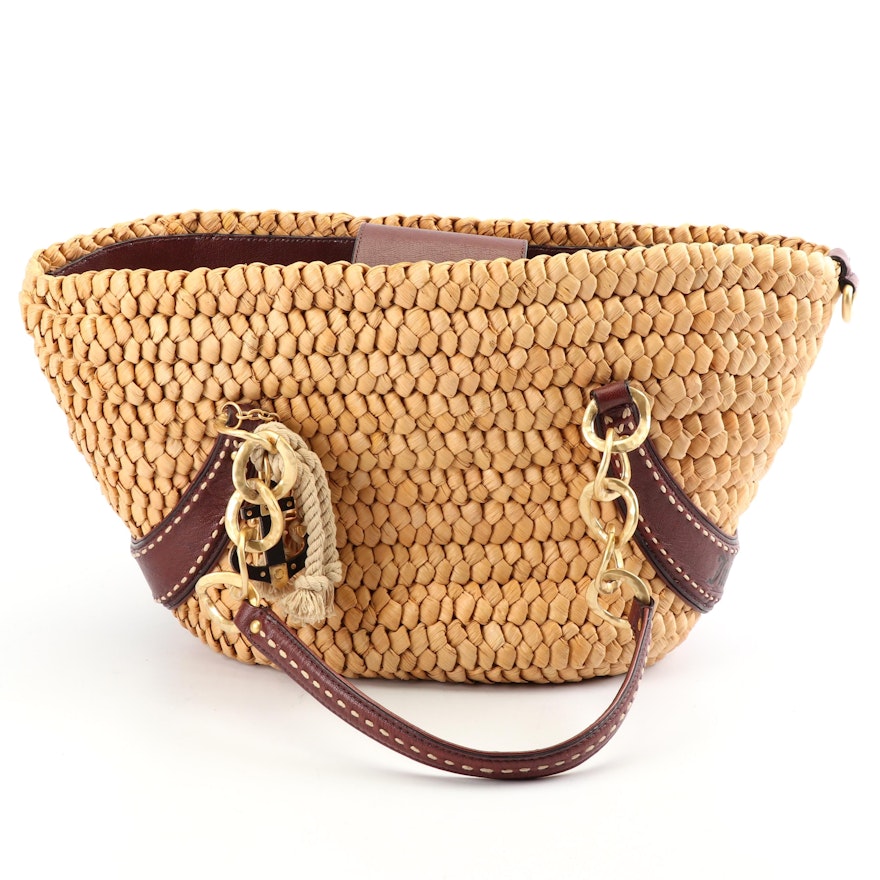 Juicy Couture Woven Corn Husk Beach Tote