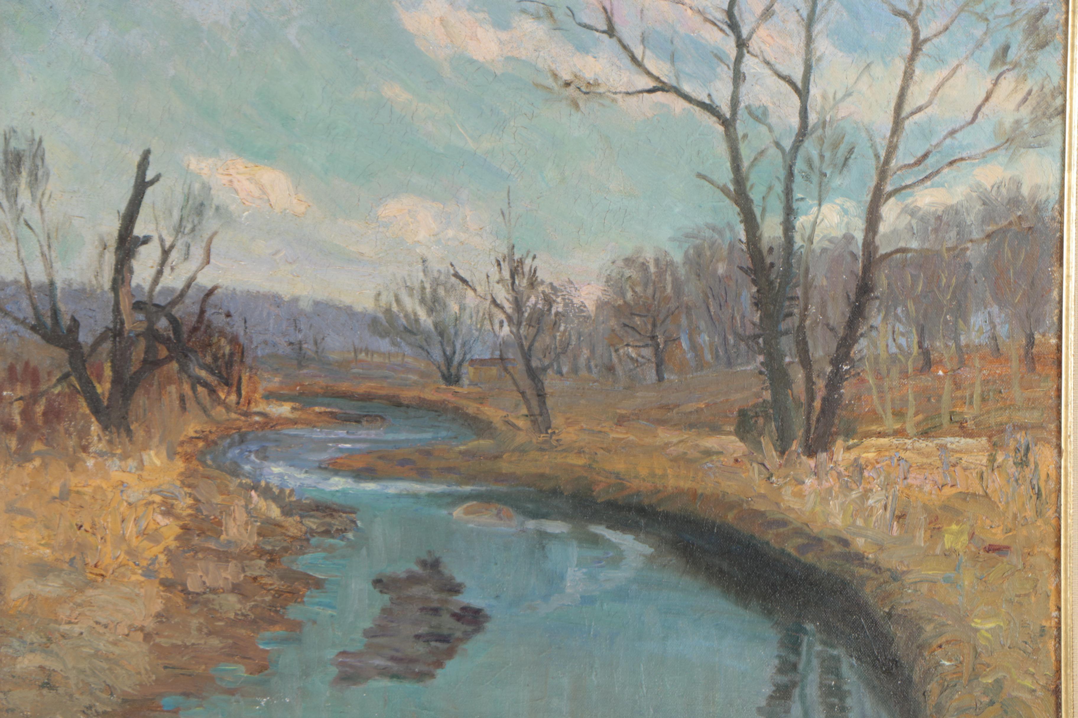 C.O. Erickson Antique American Landscape Oil Painting