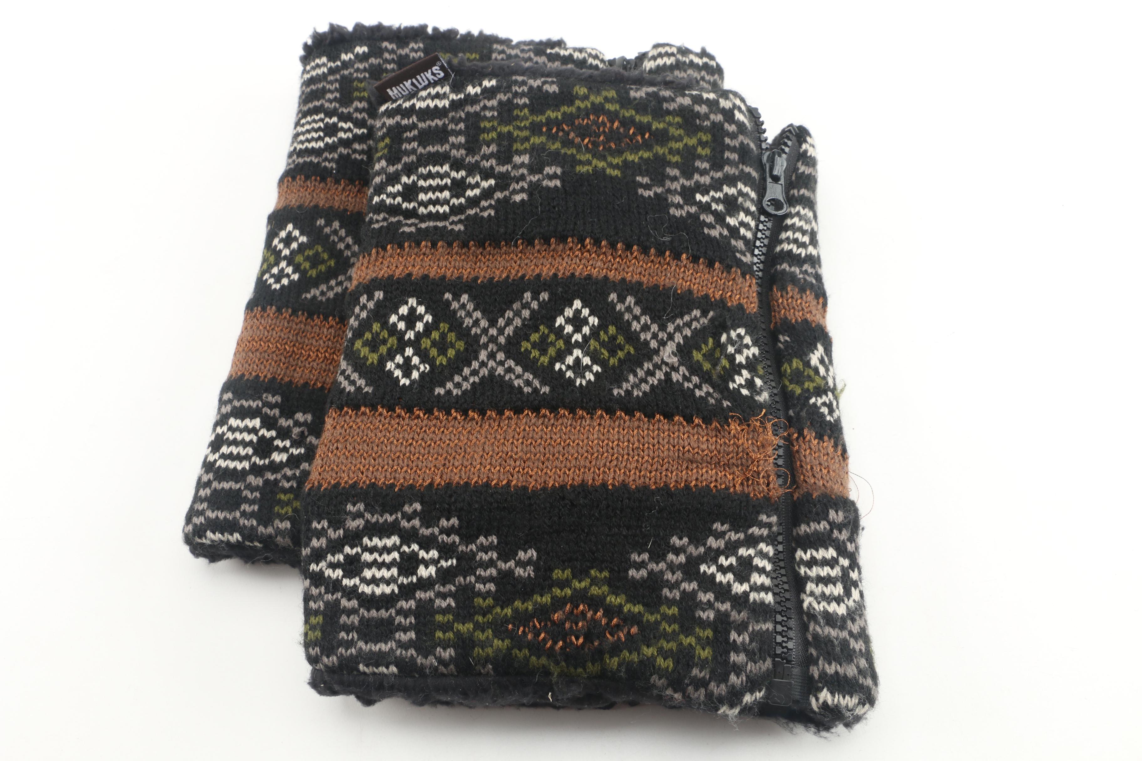 Merrell Jungle Mocs with Muk Luk Boot Covers and Knit Wool Mittens