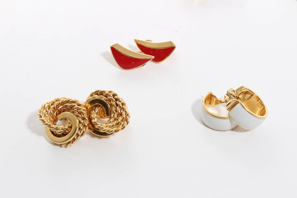 Gold Tone Costume Jewelry Earring Collection