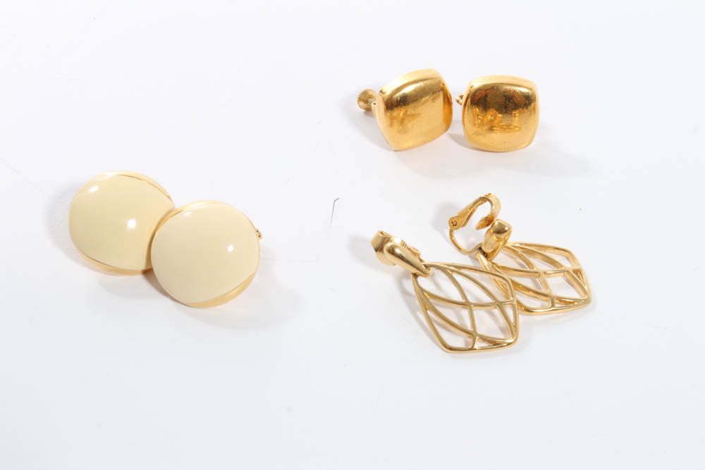 Gold Tone Costume Jewelry Earring Collection