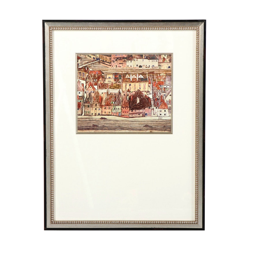 Giclee after Egon Schiele Cityscape