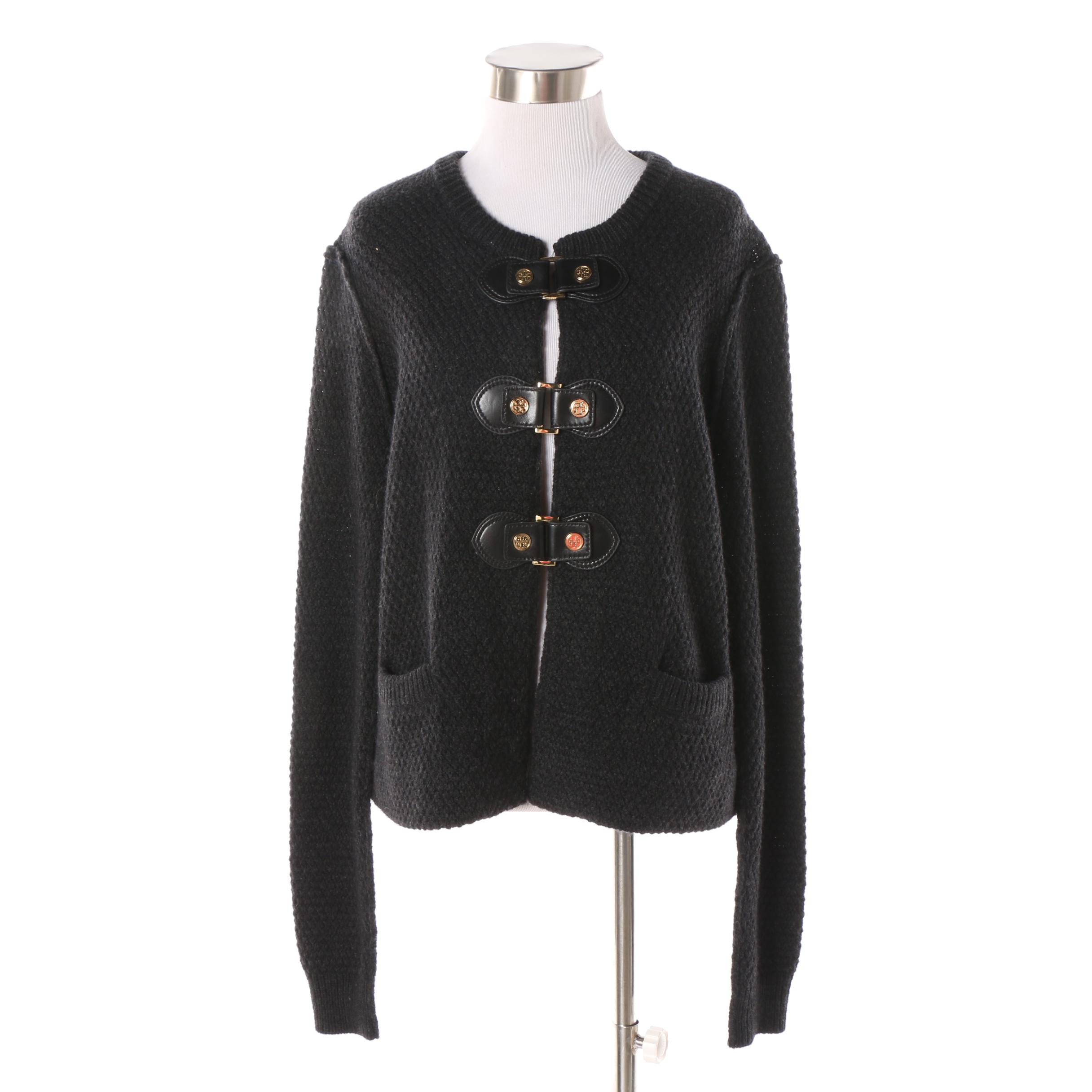 Women's Tory Burch Black Alpaca Blend Cardigan